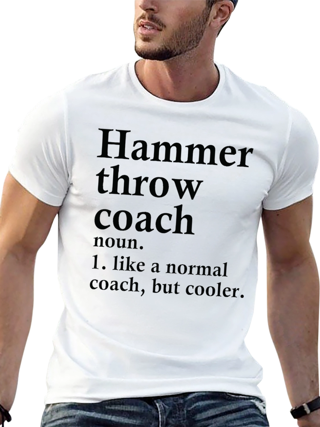 Black Hammer Throw Coach Definition Graphic T-Shirt view 13