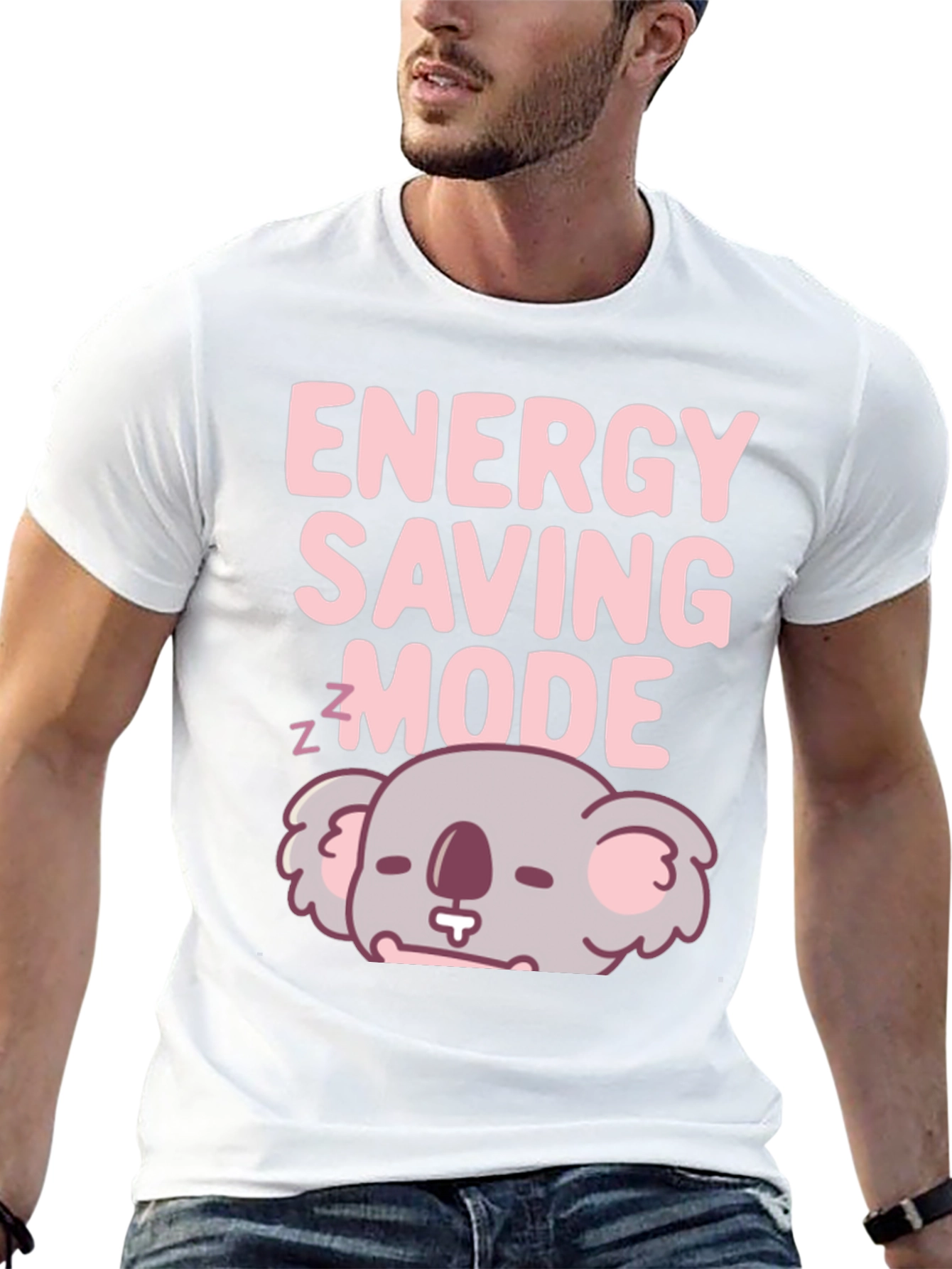 Black Energy Saving Mode Koala T-Shirt view 13