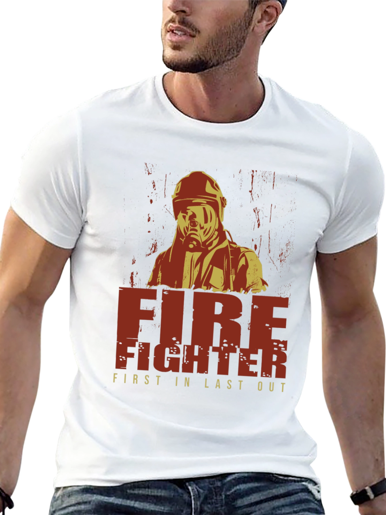 Black Firefighter First In Last Out Graphic T-Shirt view 13