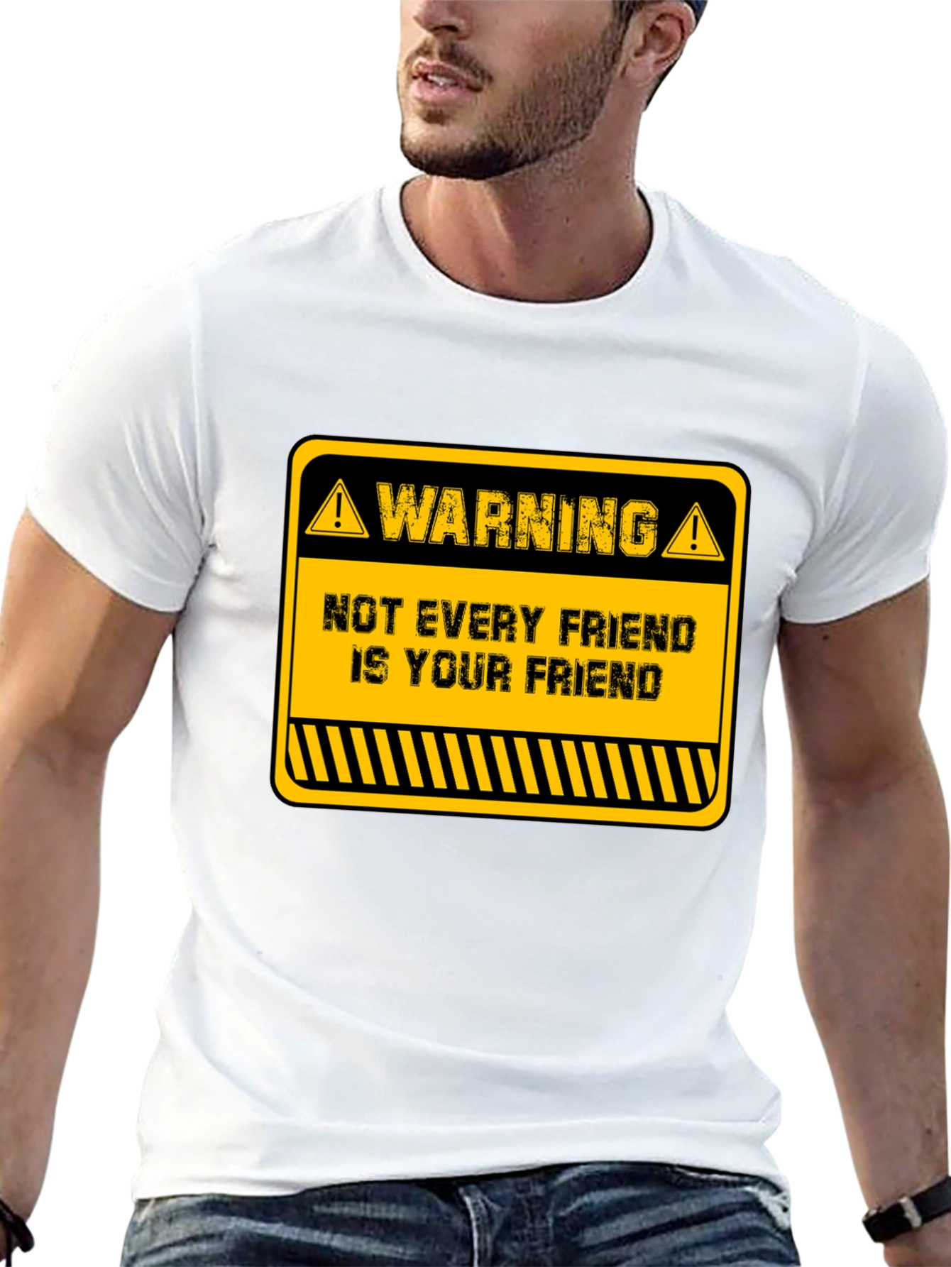 Black Warning Not Every Friend T-Shirt - Funny Graphic Tee view 13