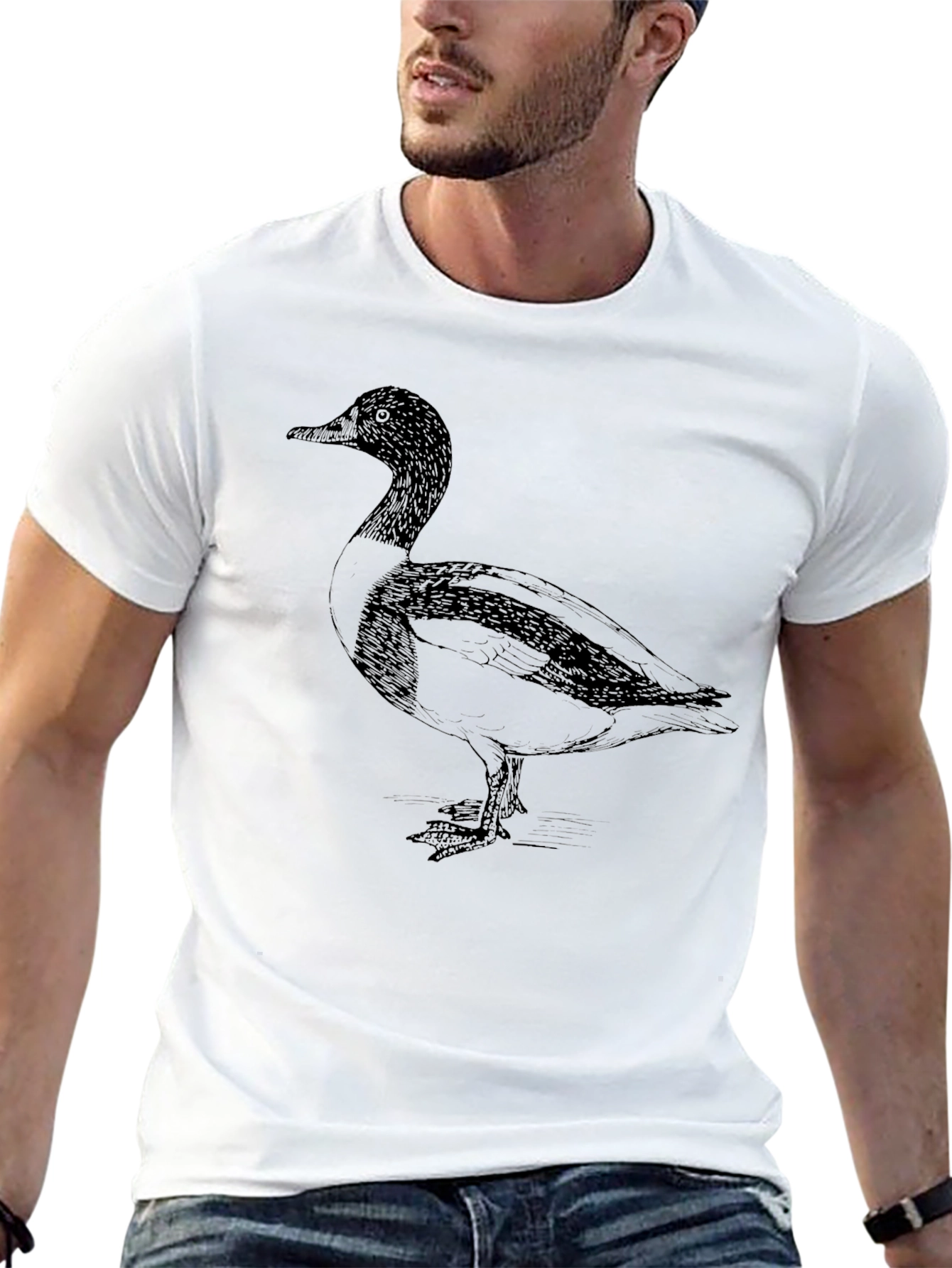 Black Duck Graphic Tee - Black Cotton Casual Shirt view 13