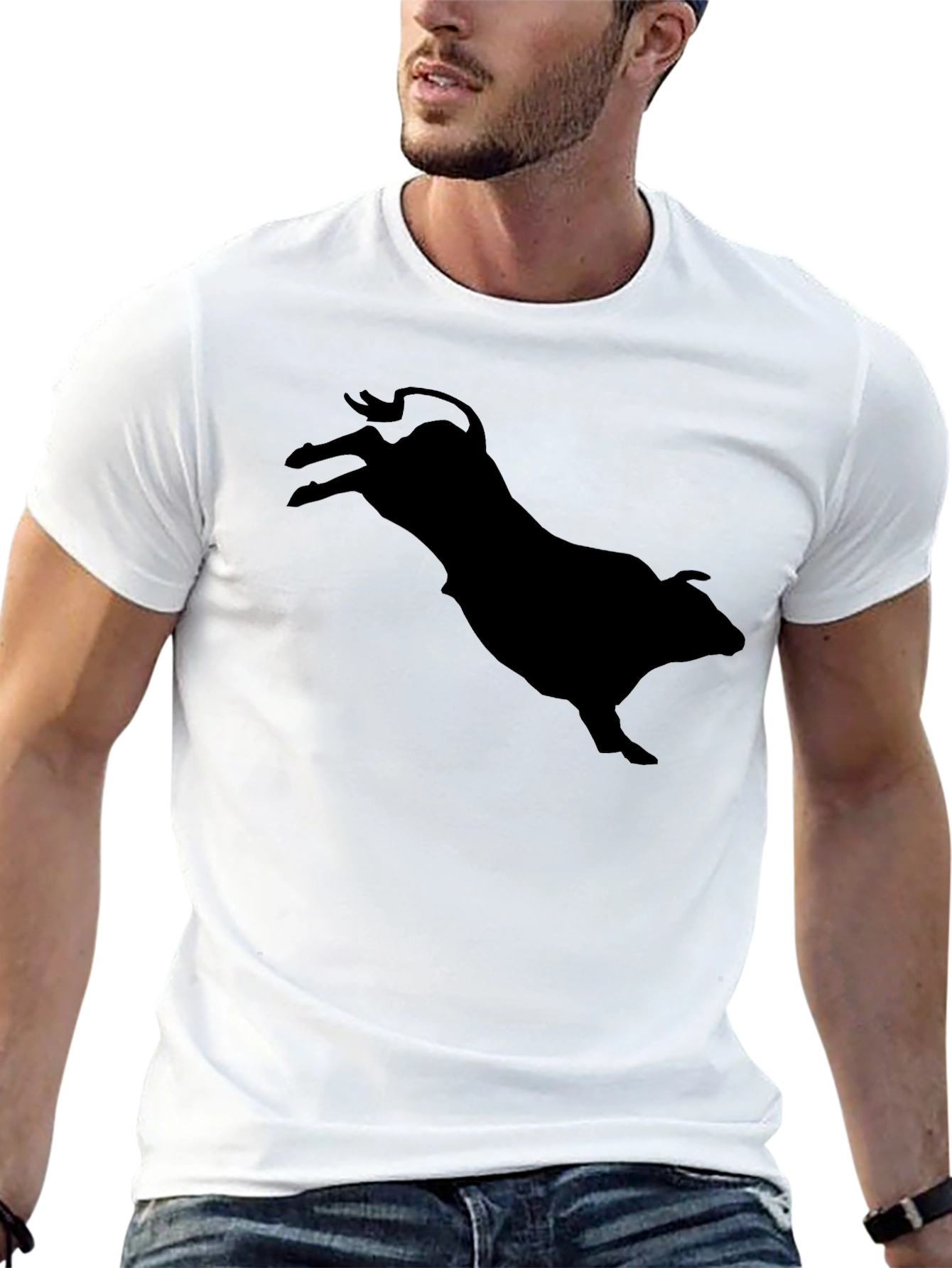 Black Black Bull Silhouette Graphic Tee - Mens view 13