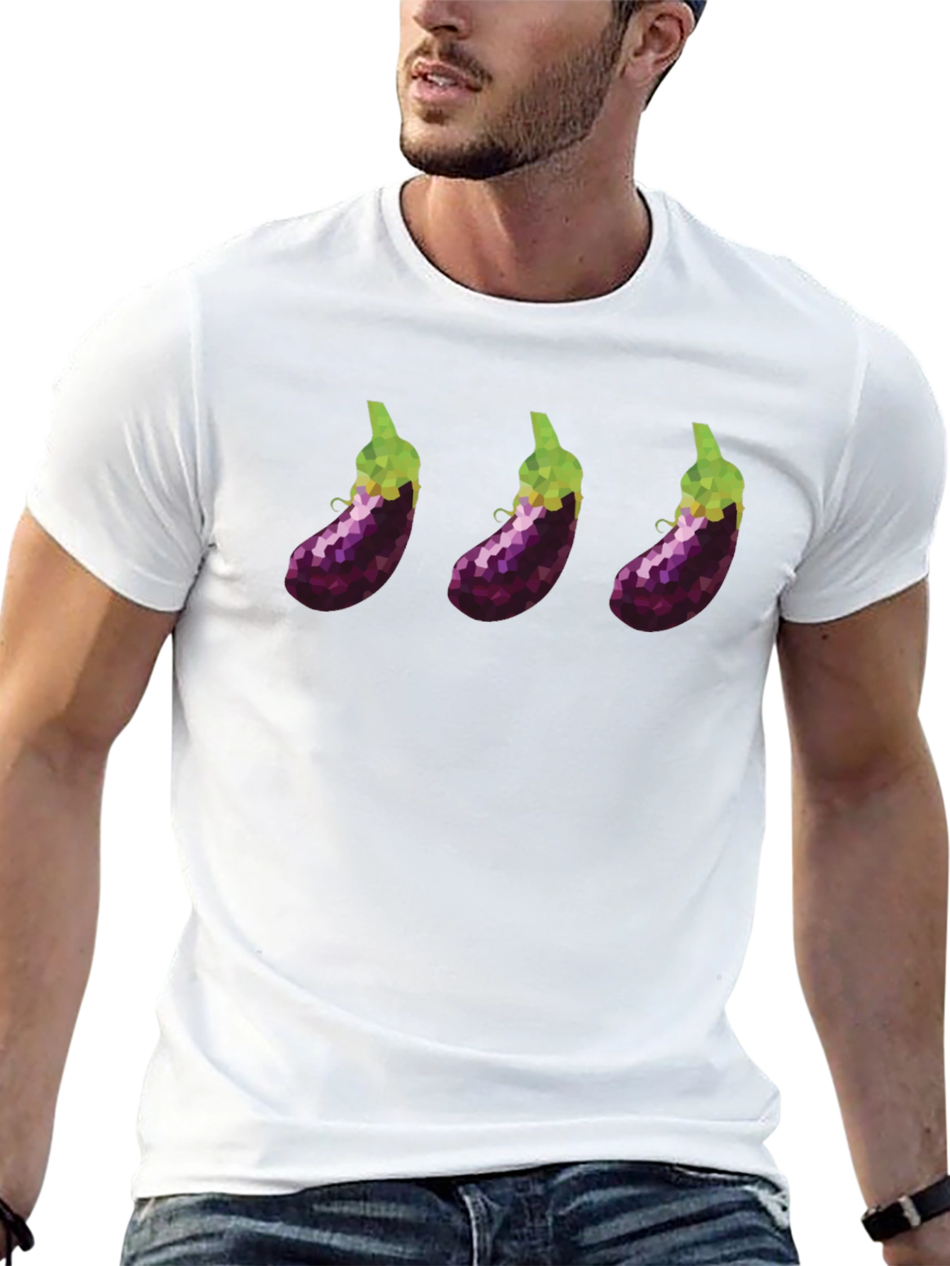 Eggplant Trio T-Shirt - Modern Graphic Tee - 13