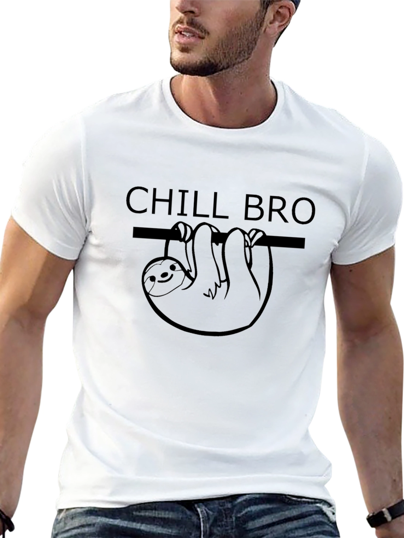 Black Chill Bro Sloth T-Shirt - Relaxed Fit view 13