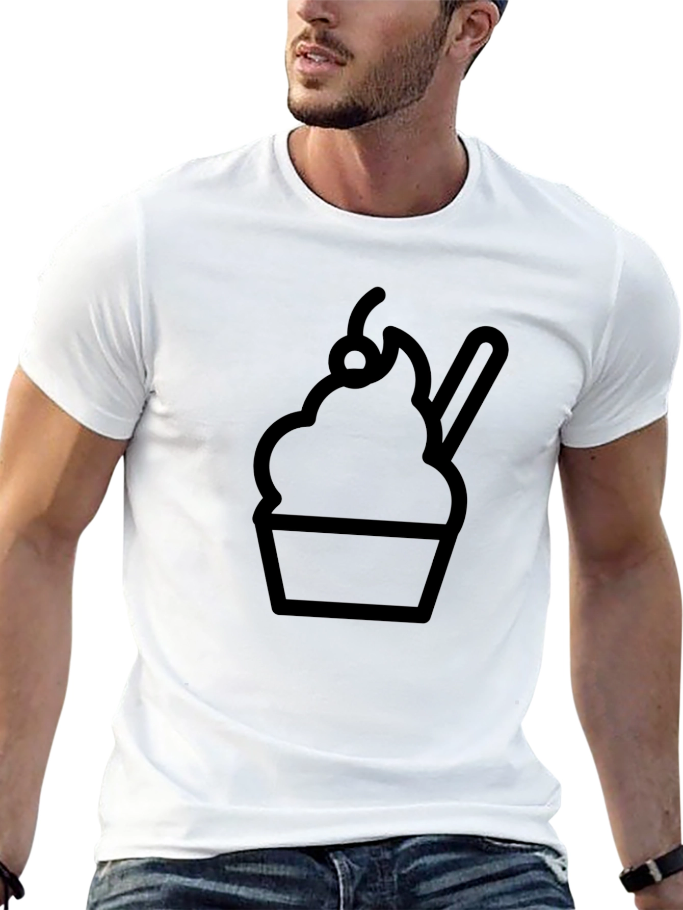 Black Cupcake Graphic Tee - Casual Black T-Shirt view 13