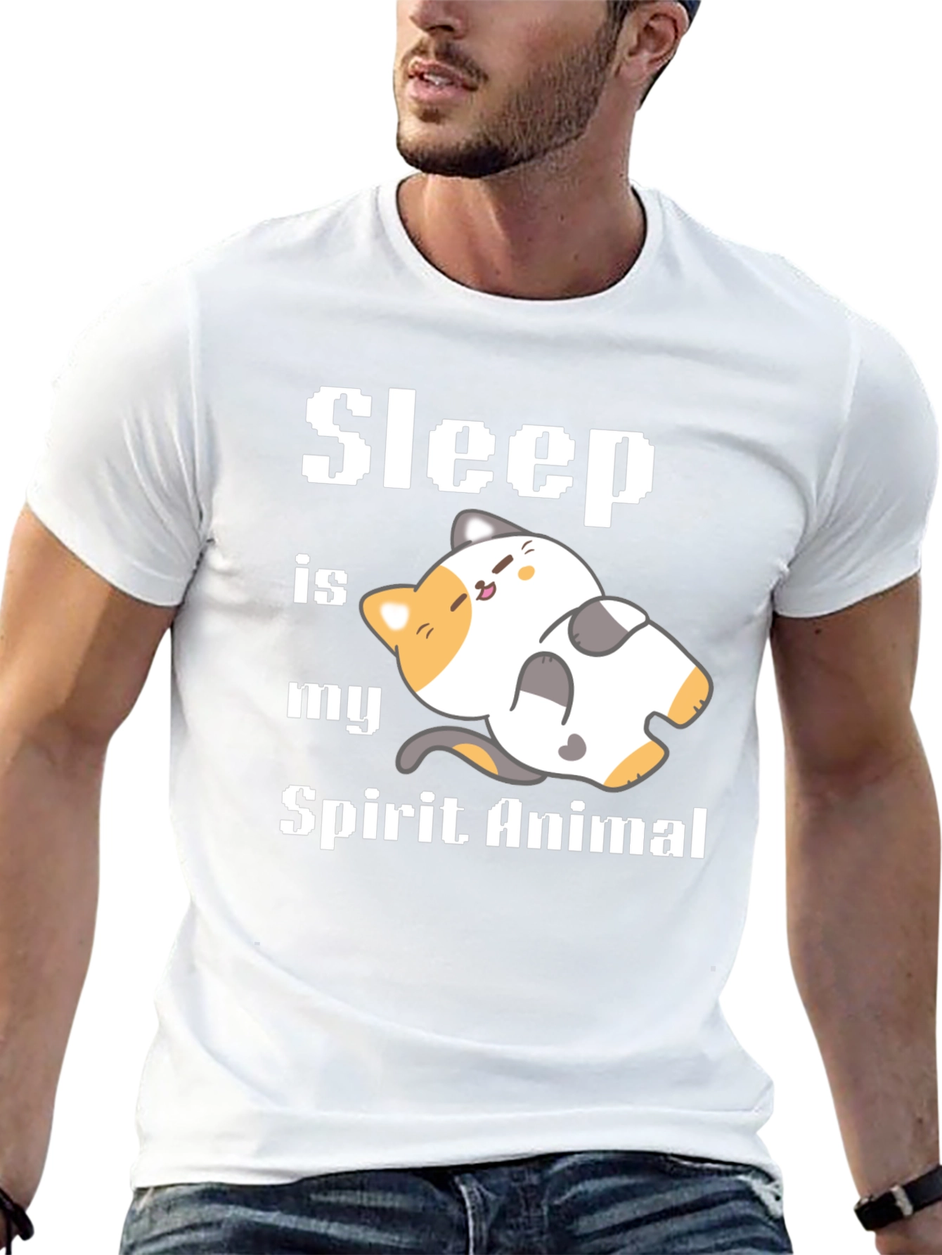 Black Sleep is My Spirit Animal Graphic Tee Shirt view 13