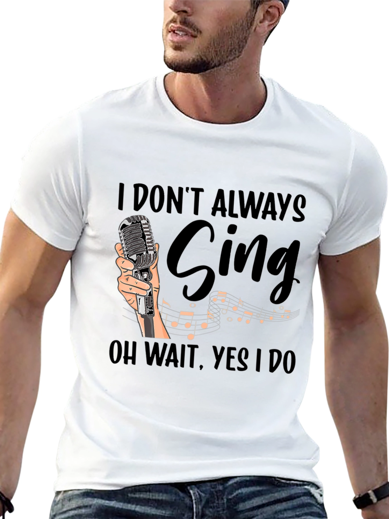 Black Funny Singer T-Shirt - I Don't Always Sing view 13
