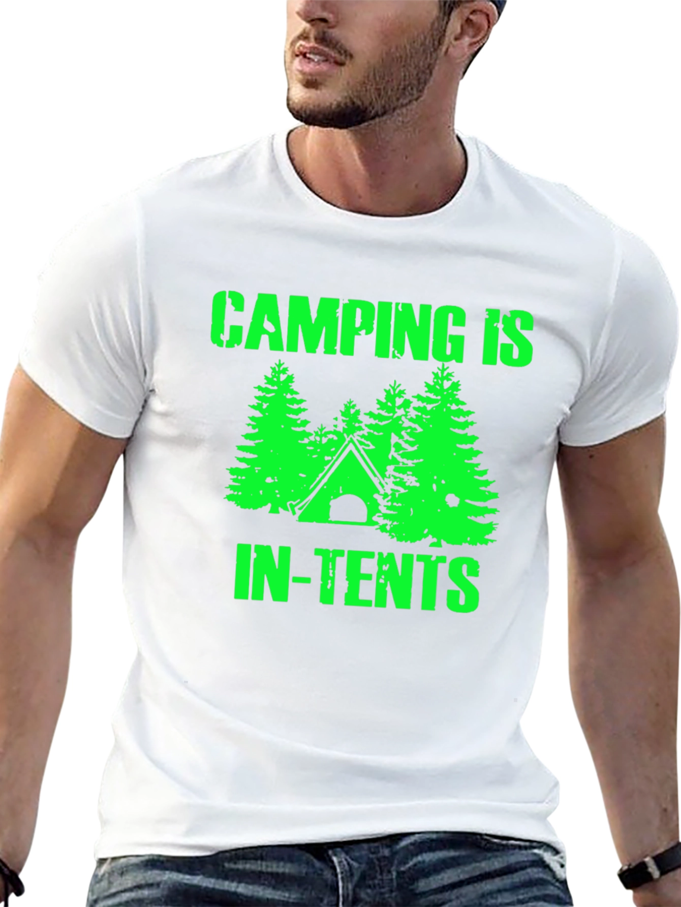 Black Camping In-Tents Graphic T-Shirt view 13