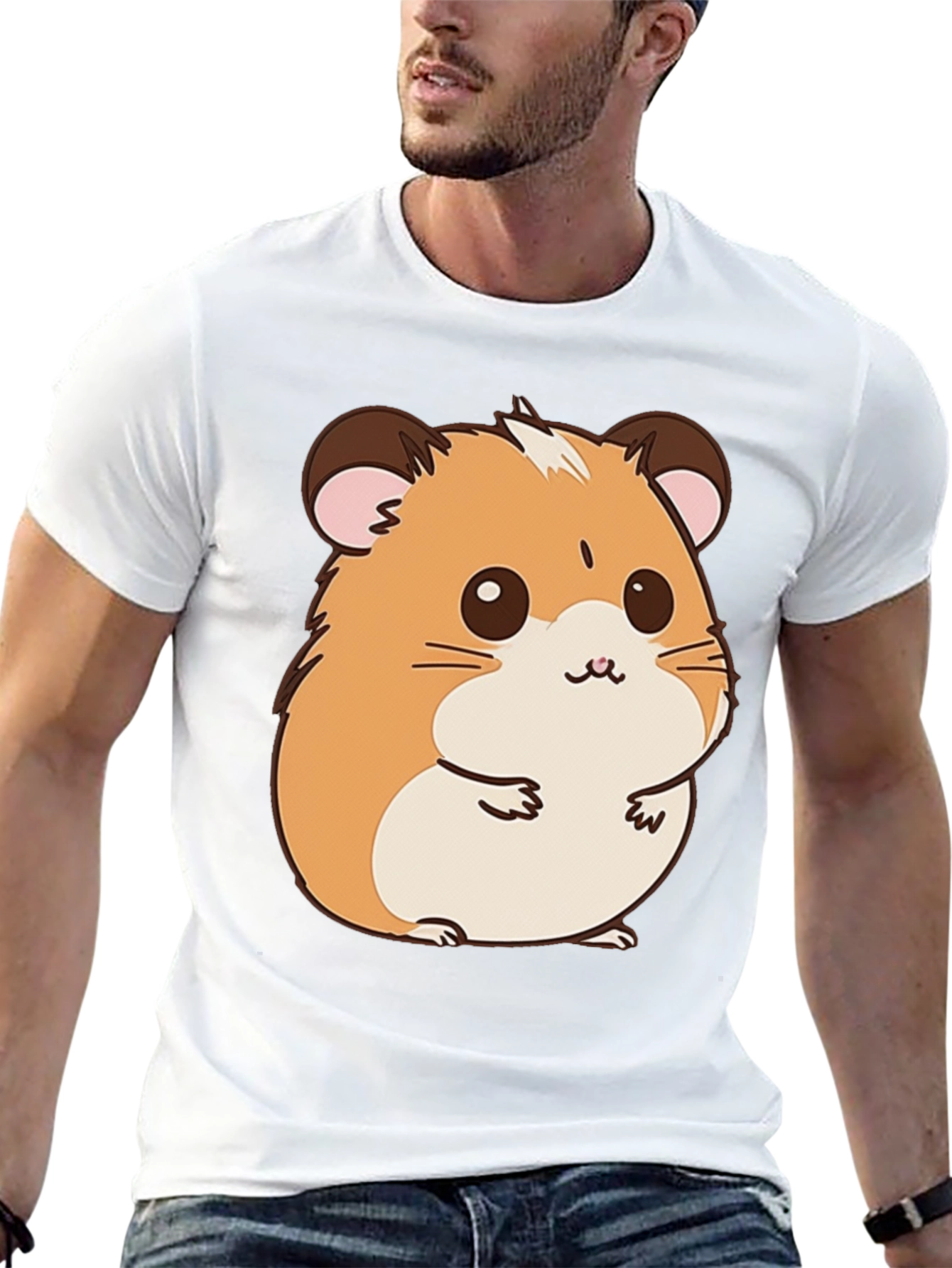 Black Cute Hamster Graphic T-Shirt -  Fun Pet Lover Tee view 13