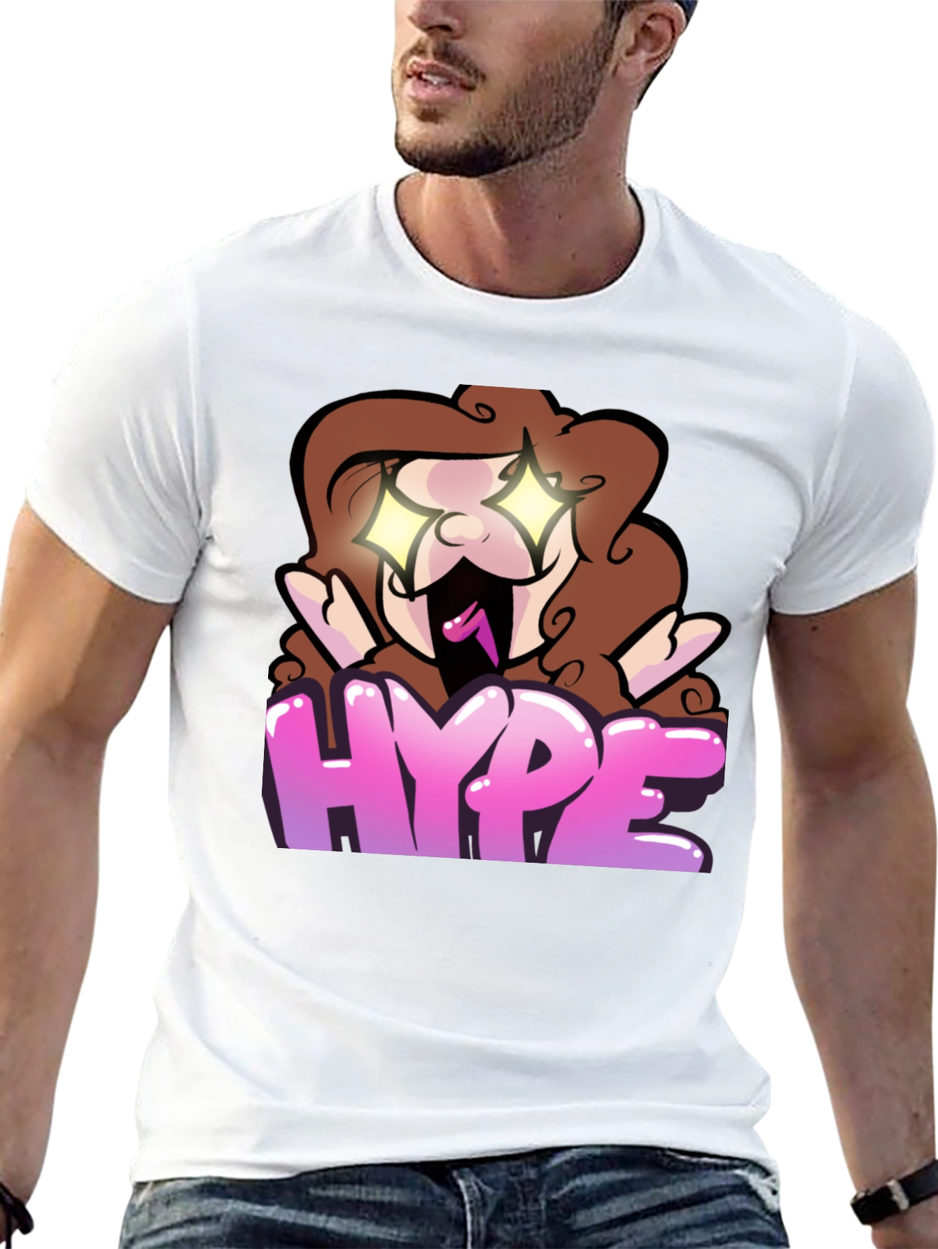 Black Hype Cartoon Graphic Black T-Shirt view 13