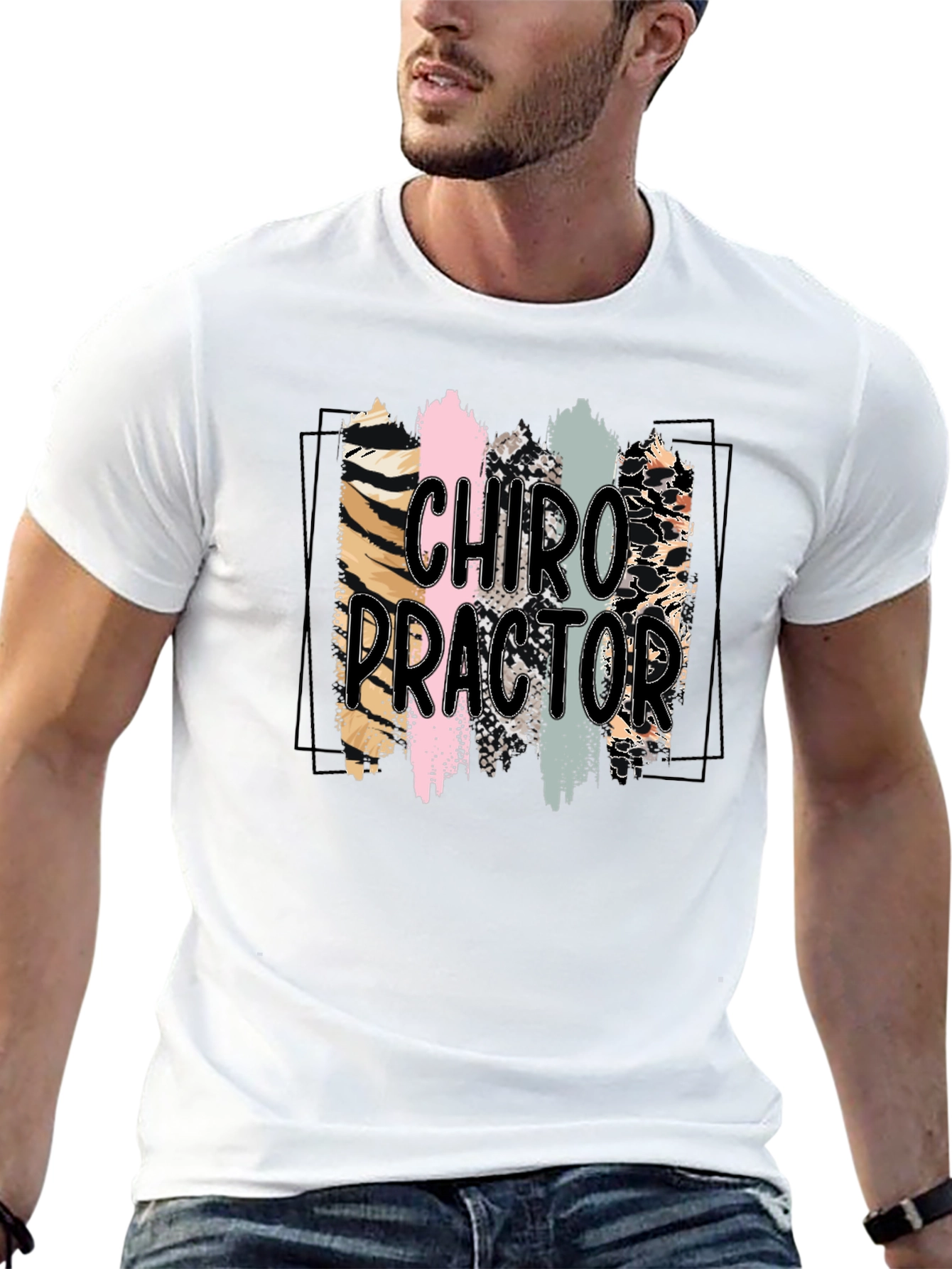Black Chiropractor Brushstroke Graphic T-Shirt view 13