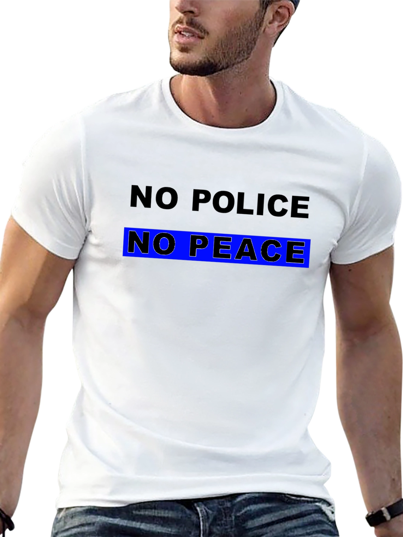 Black No Police No Peace Graphic Tee view 13