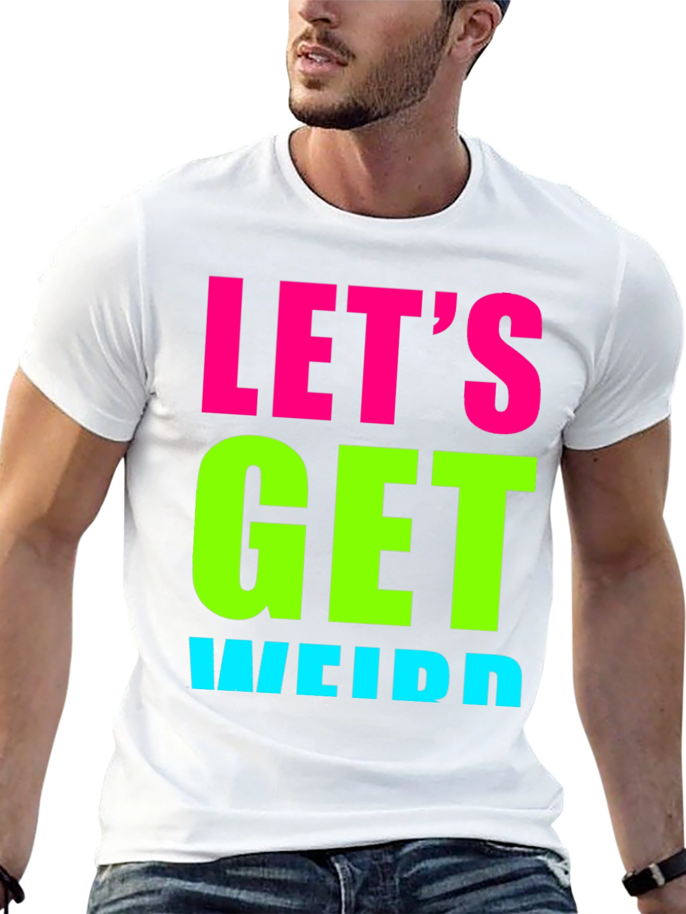 Black Let's Get Weird Graphic Tee - Black view 13
