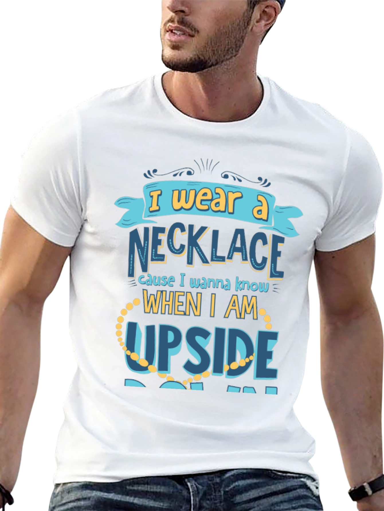 Black Funny Necklace T-Shirt - I Wear A Necklace view 13