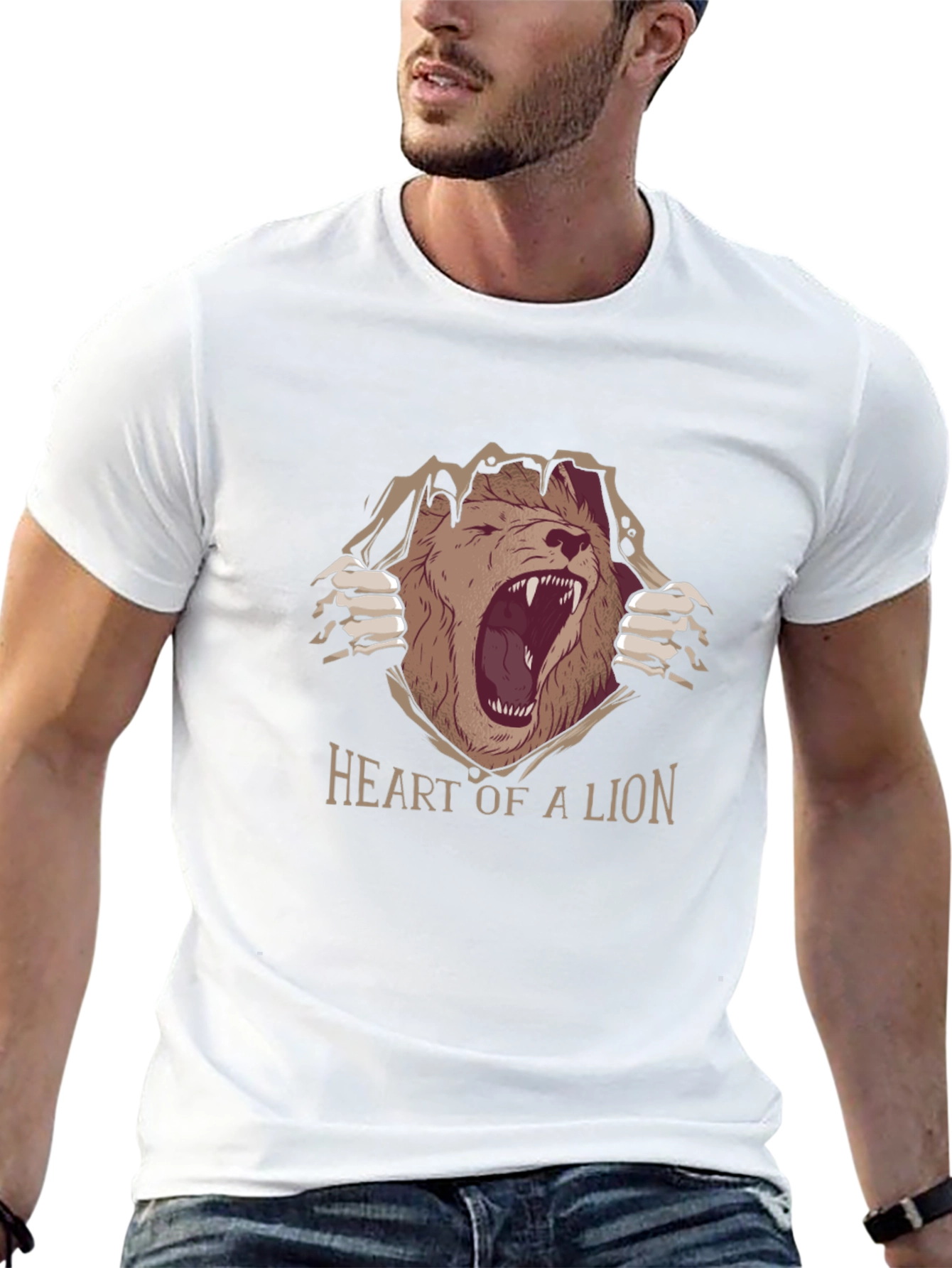 Black Heart of a Lion Graphic Tee - Black view 13