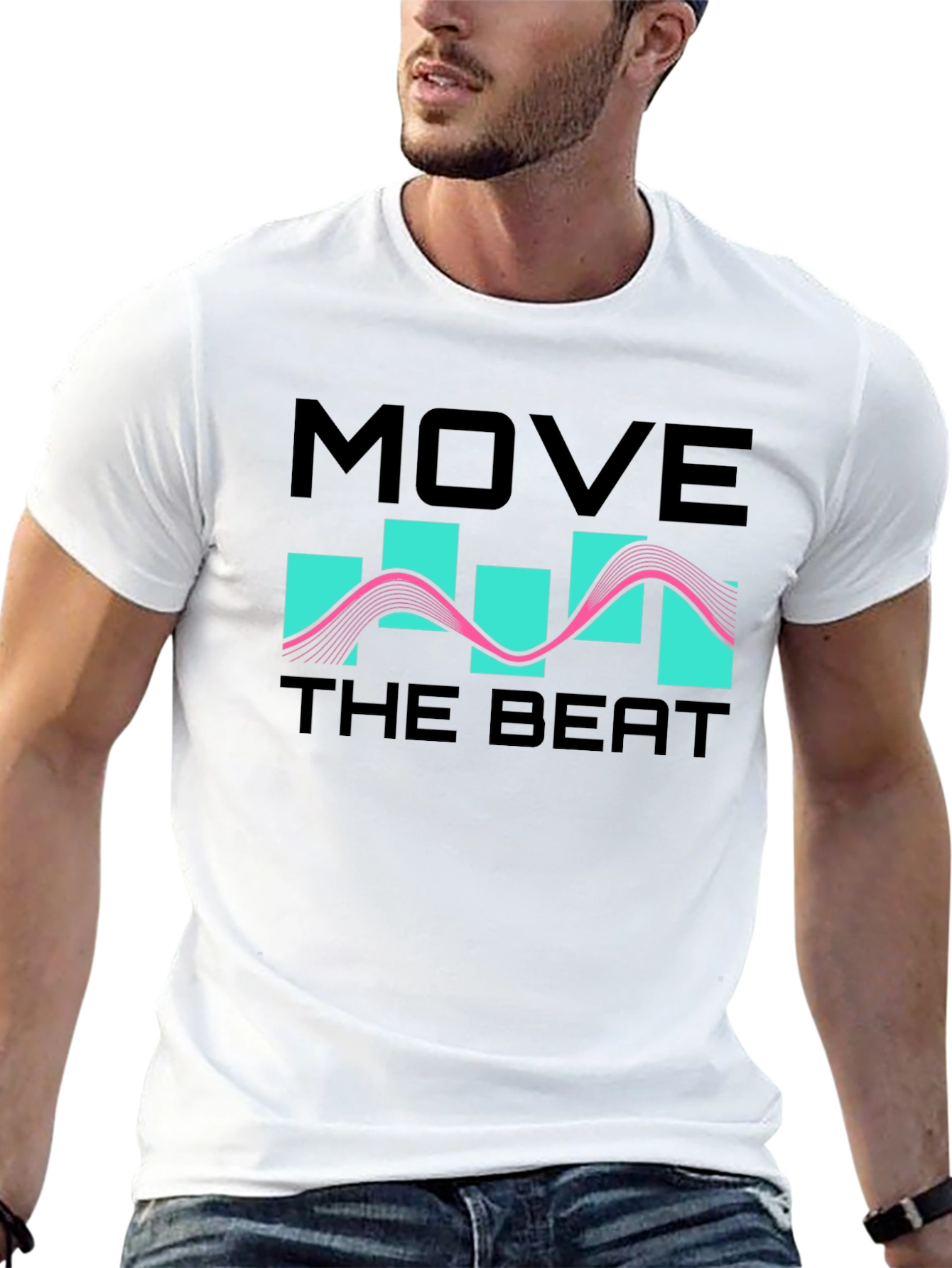 Black Move The Beat Black Graphic T-Shirt view 13