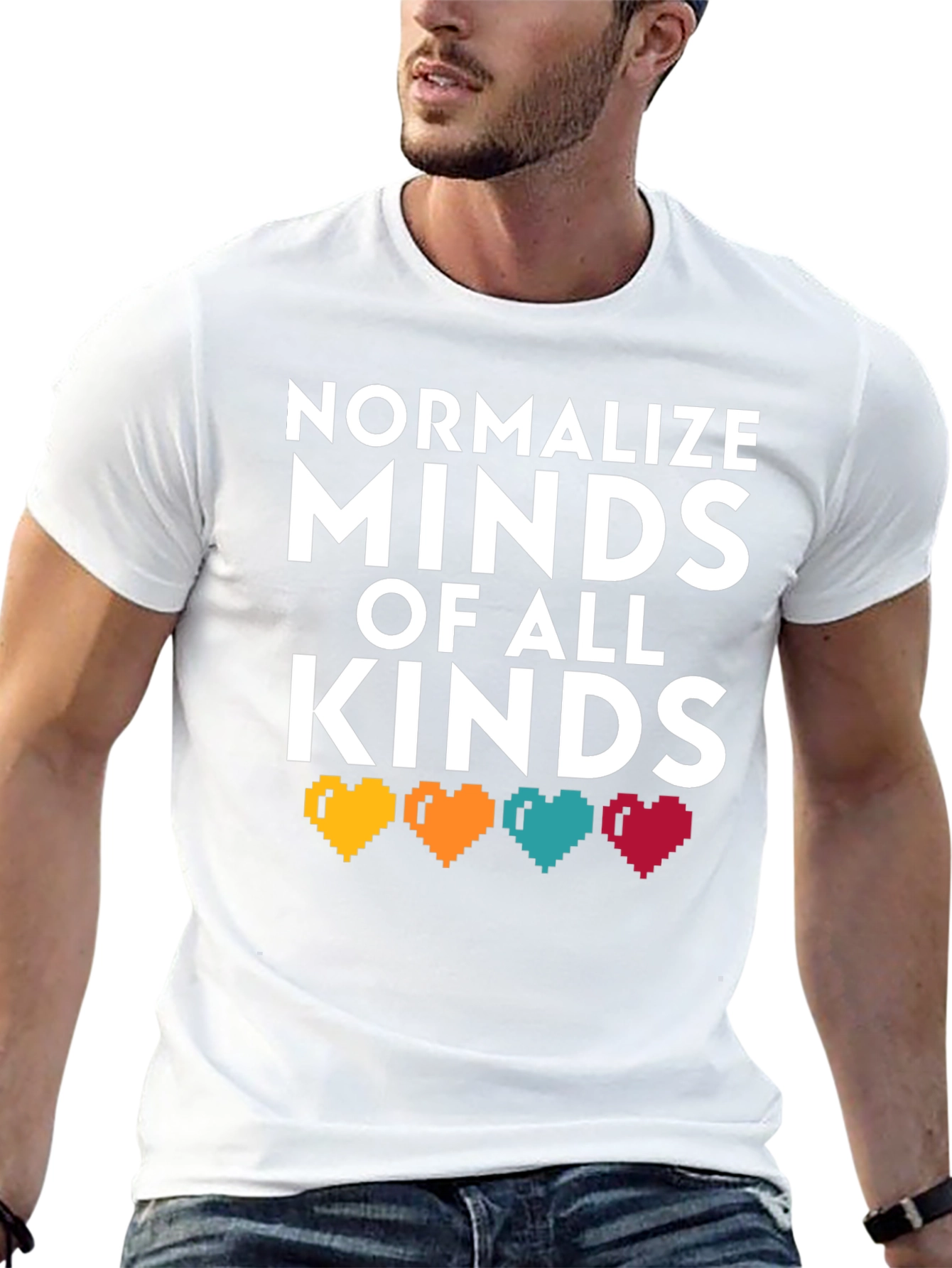 Black Normalize Minds of All Kinds Graphic T-Shirt view 13