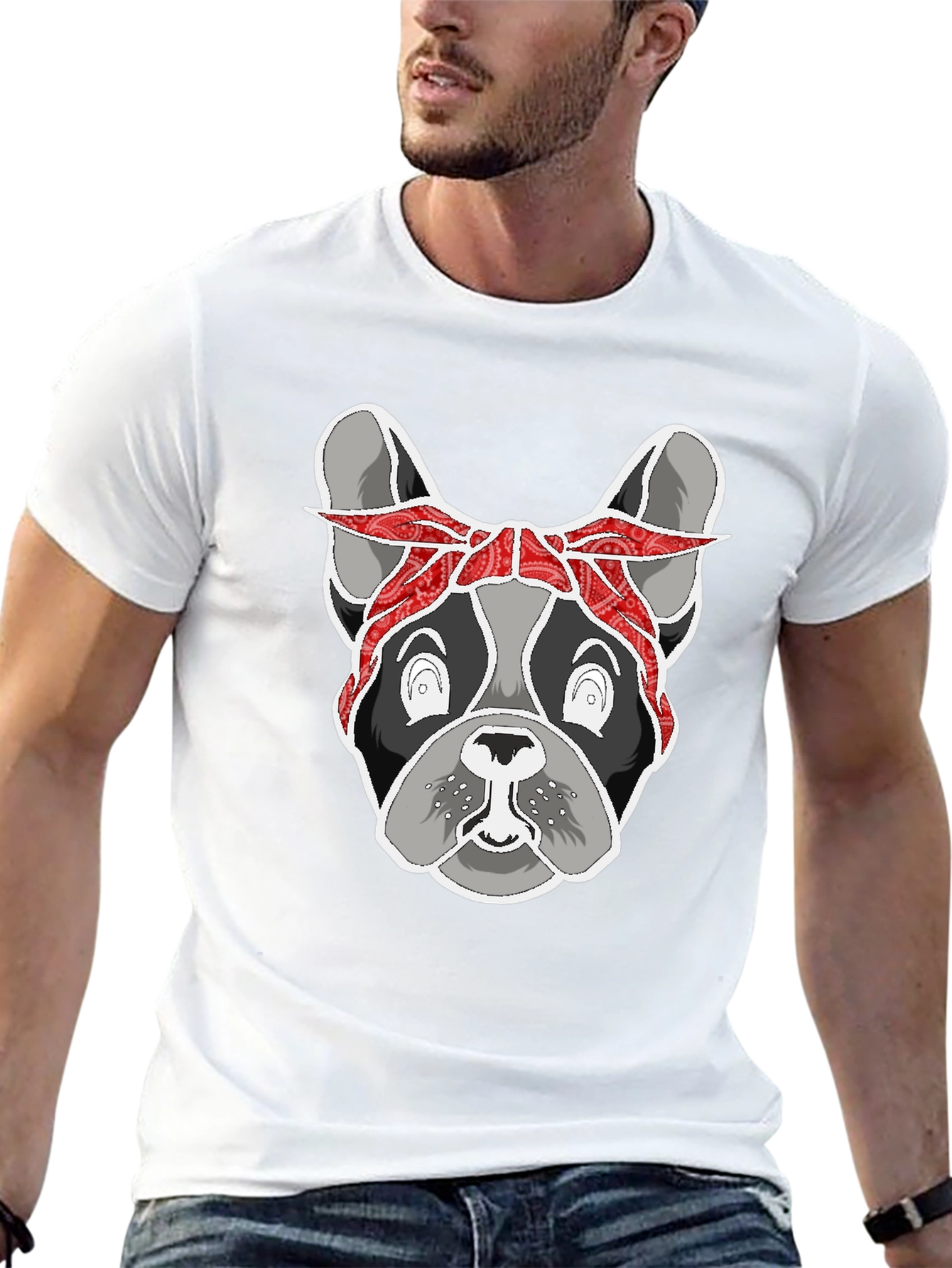 Black Gangster Bulldog Graphic Tee - Unisex view 13