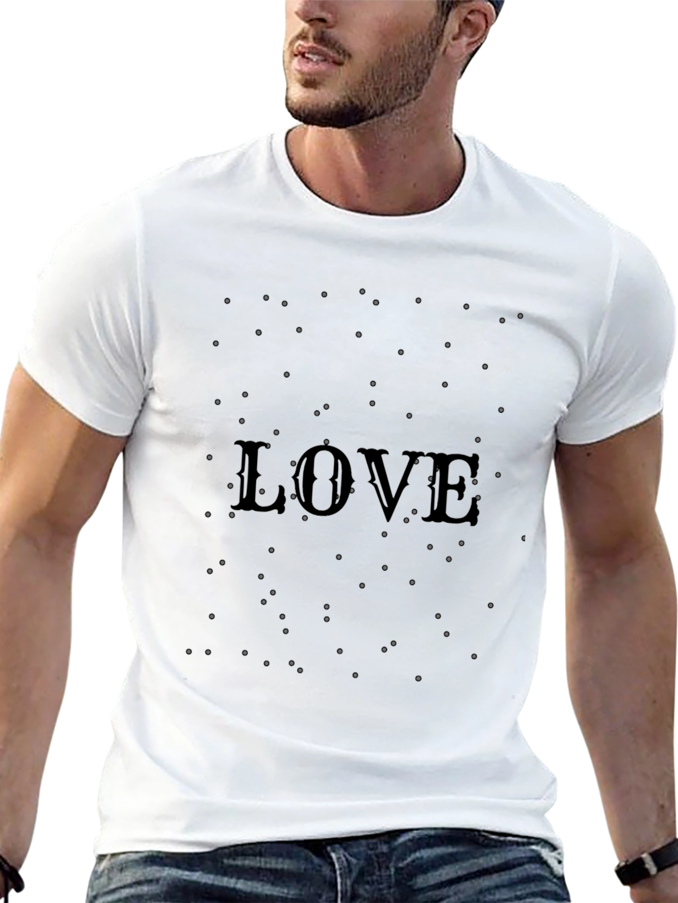 Black Love Tee - Black Graphic Print T-Shirt view 13