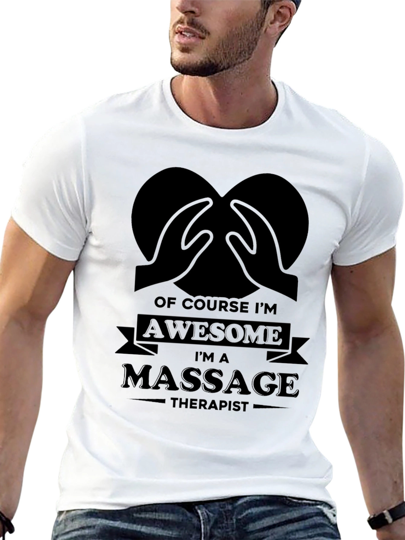 Black Awesome Massage Therapist Black Graphic Tee view 13