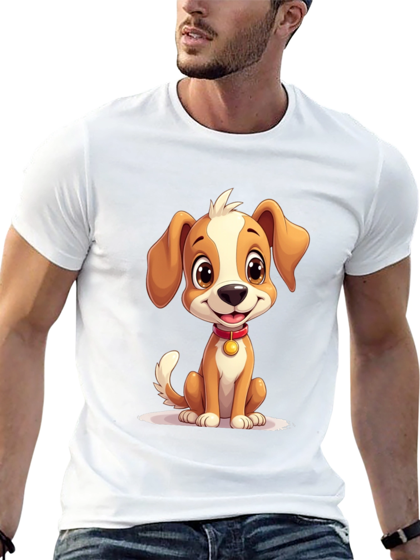 Black Cute Puppy Graphic T-Shirt - Soft Cotton Blend view 13