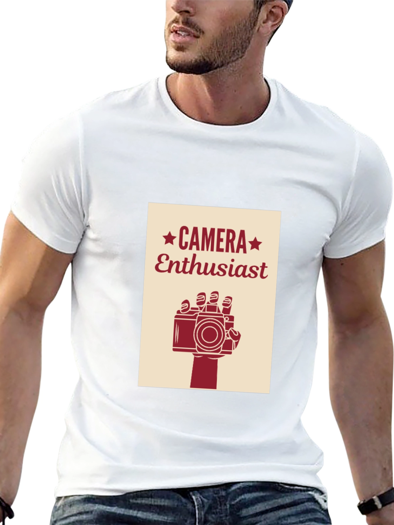 Black Camera Enthusiast Graphic Tee - Black Cotton T-Shirt view 13