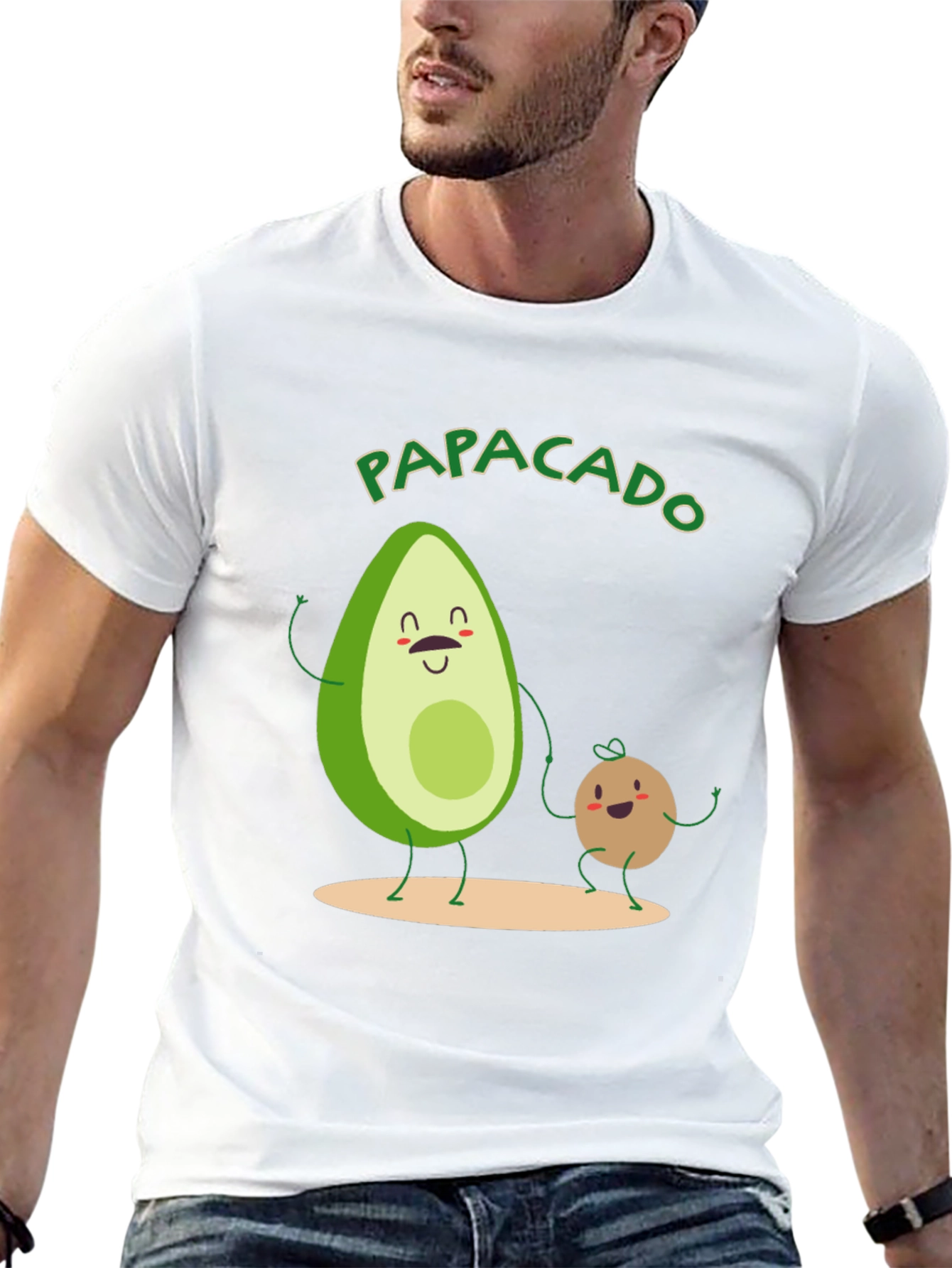 Black Papacado Men's T-Shirt - Avocado Dad Father's Day Tee view 13