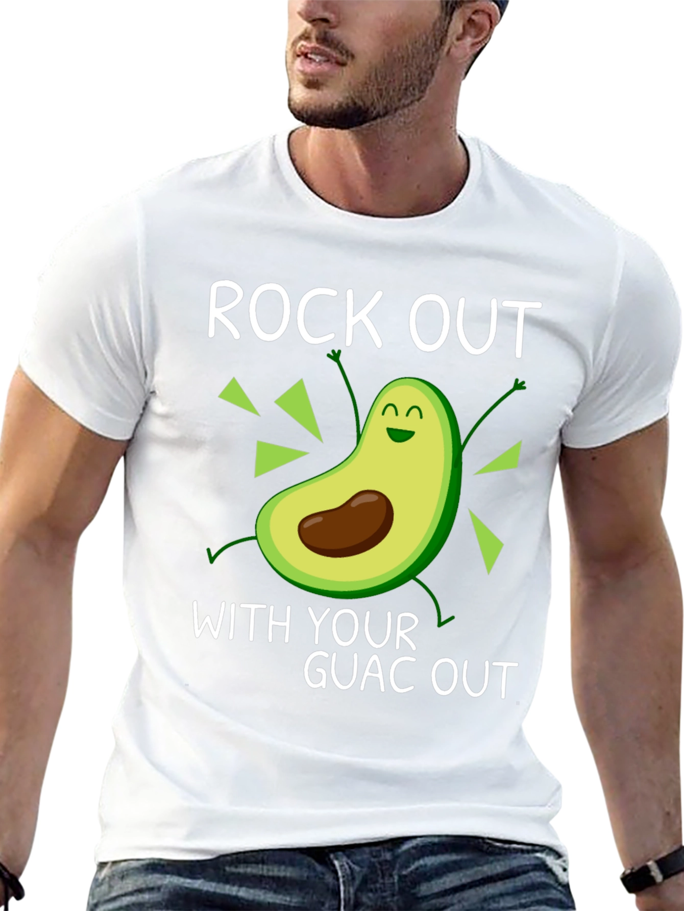 Black Rock Out With Your Guac Out Avocado Graphic Tee view 13