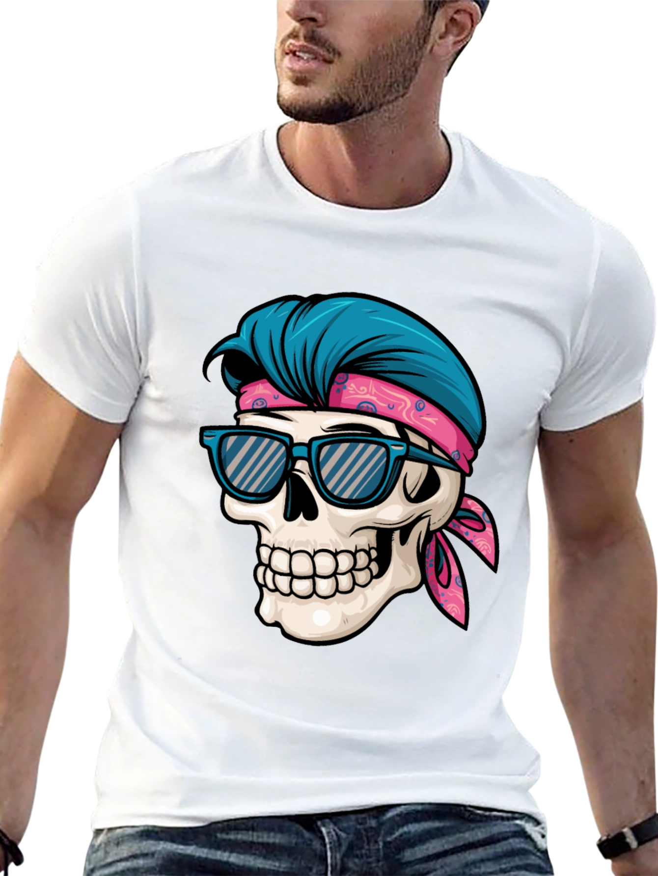 Black Skull Graphic Tee: Cool Summer Vibes view 13