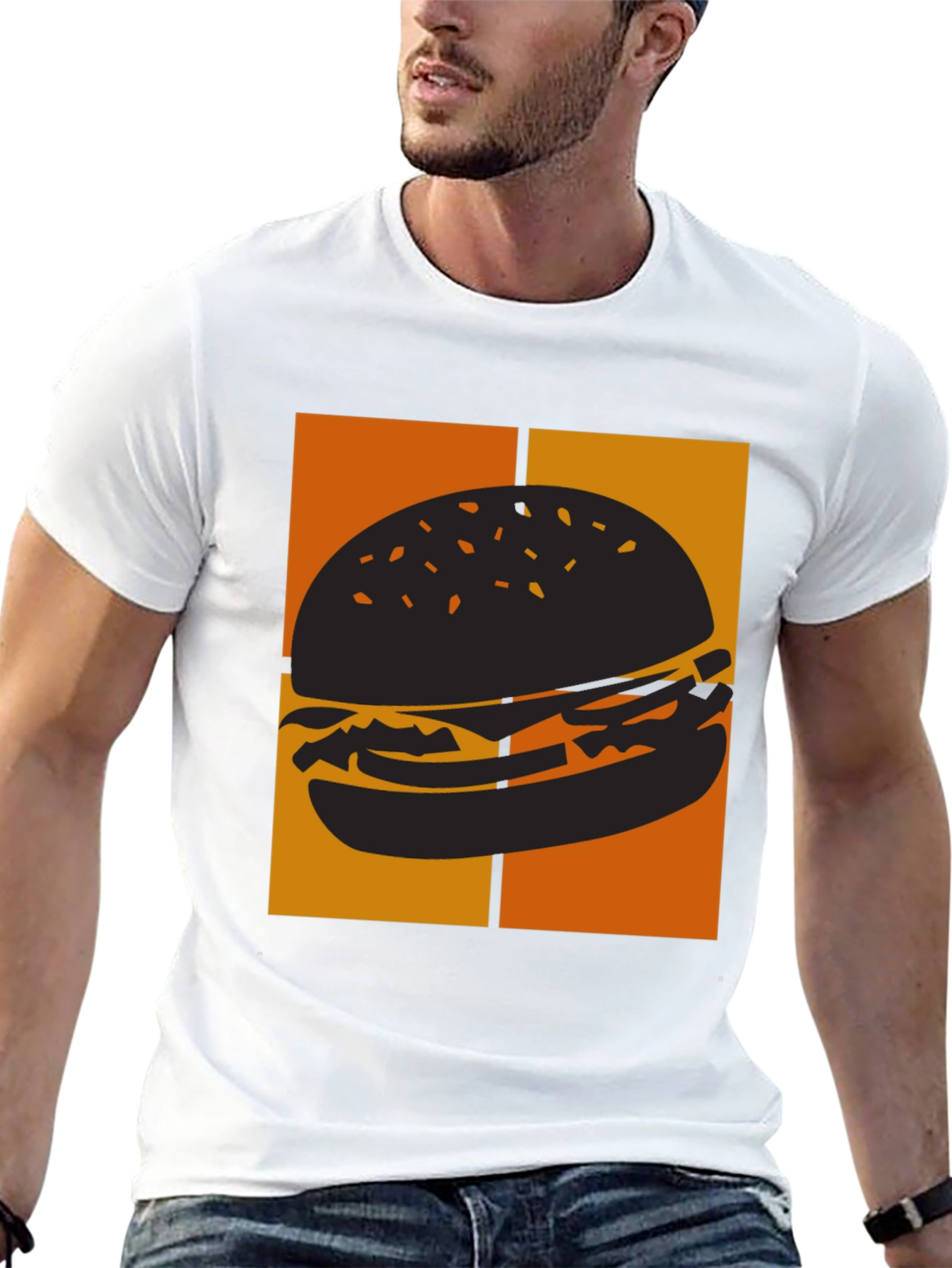 Burger Graphic Tee - Black Comfort Fit T-Shirt - 13