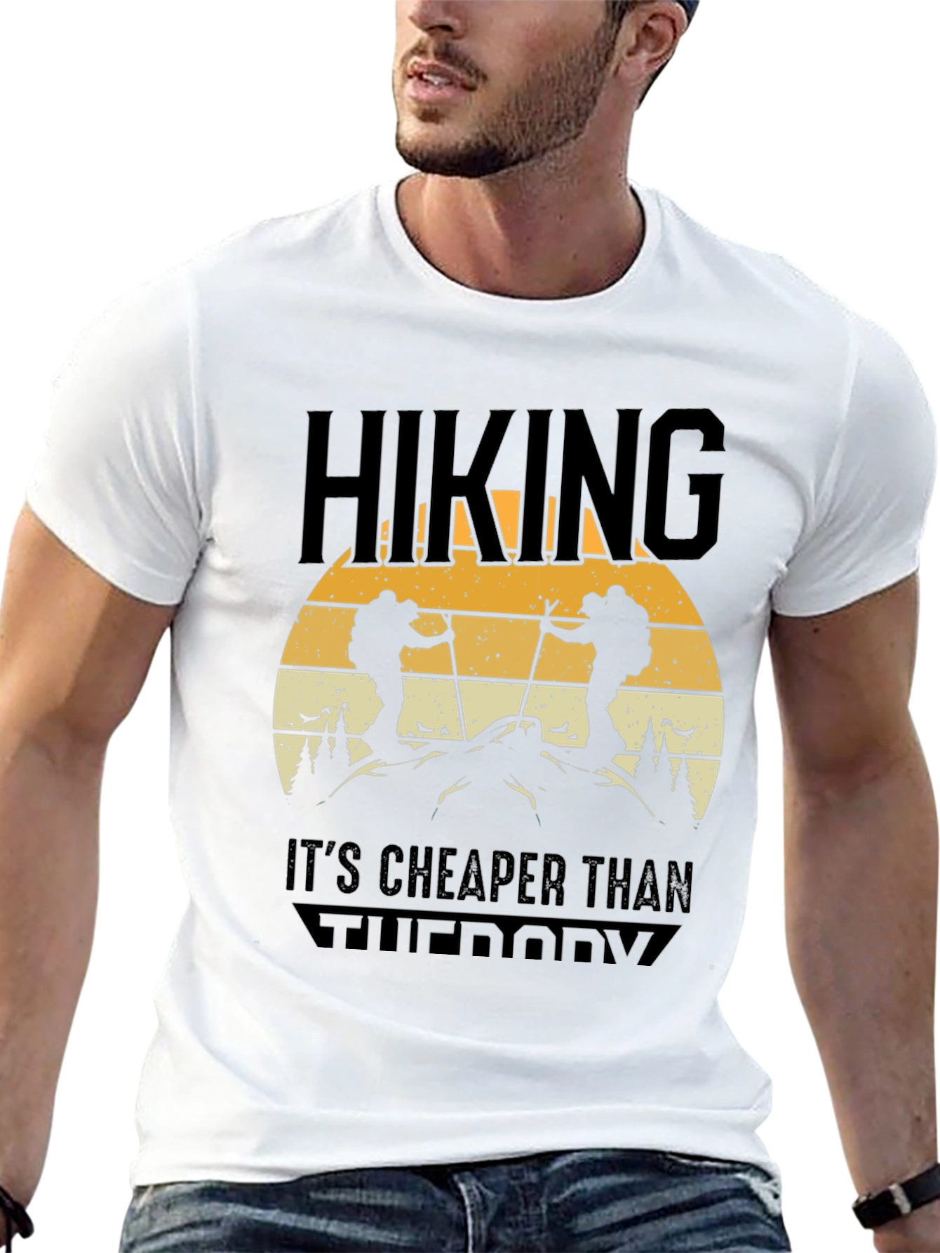 Black Hiking Is Cheaper Than Therapy Tee view 13