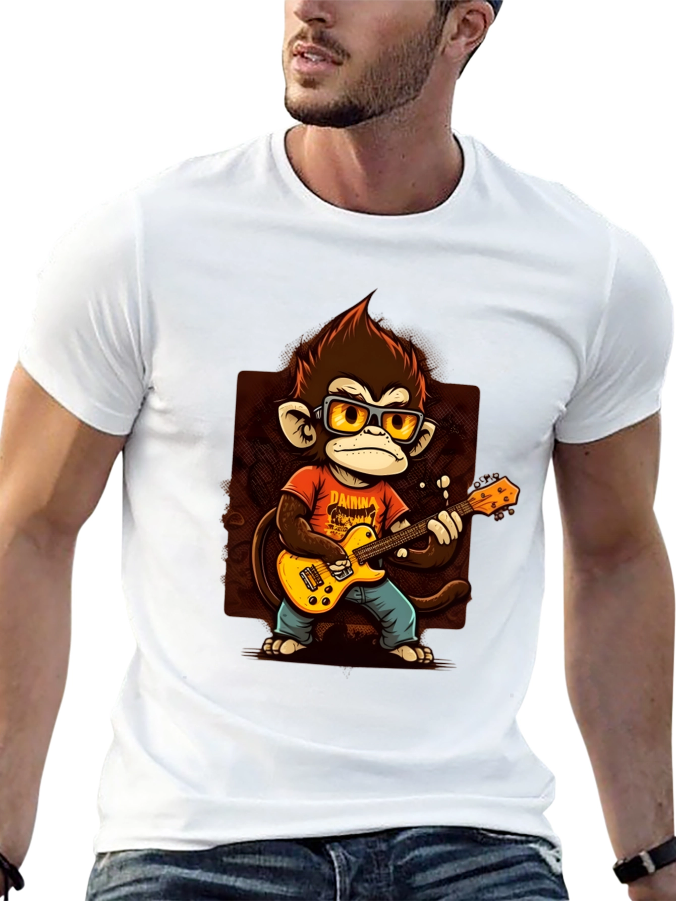 Black Monkey Guitarist T-Shirt - Rock On! view 13