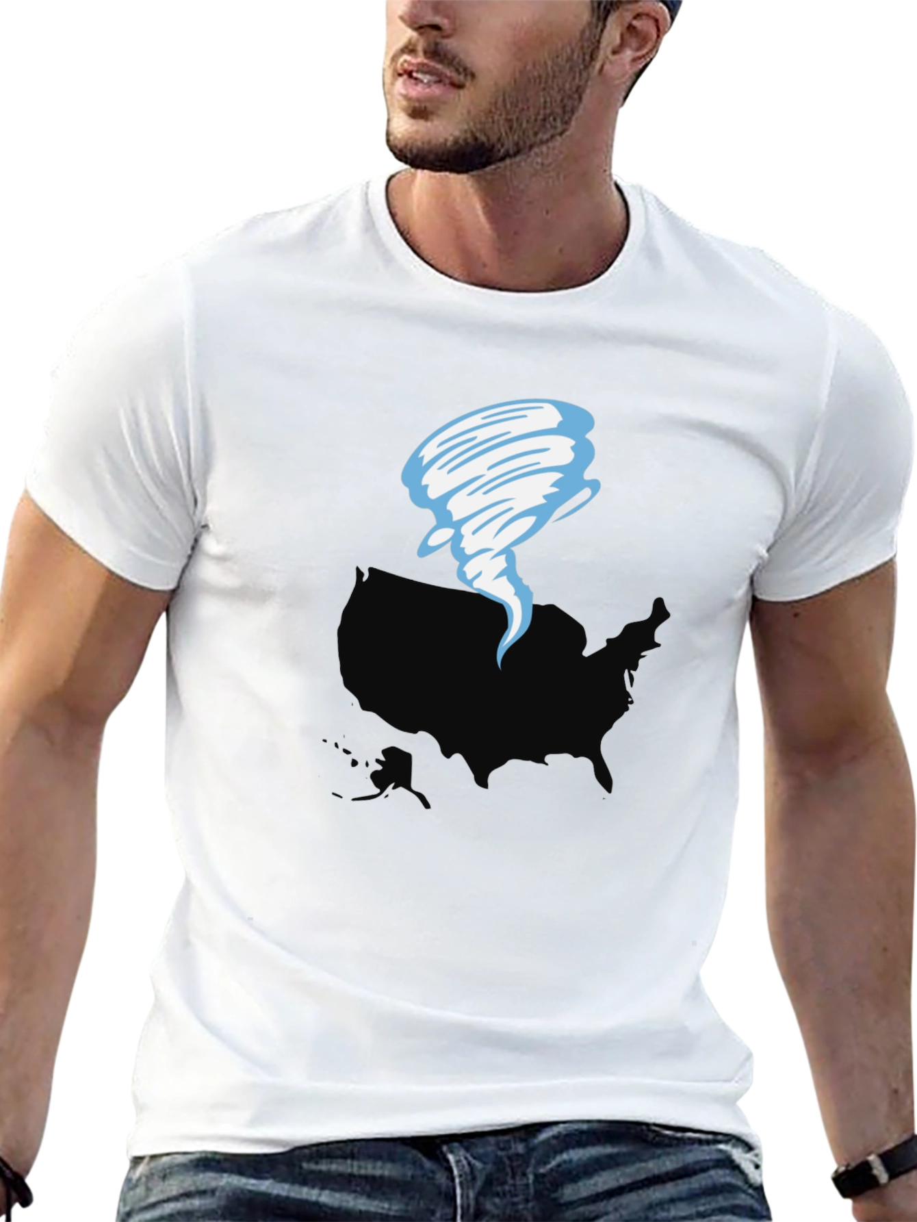 Black Tornado USA Graphic T-Shirt - Weather Tee view 13