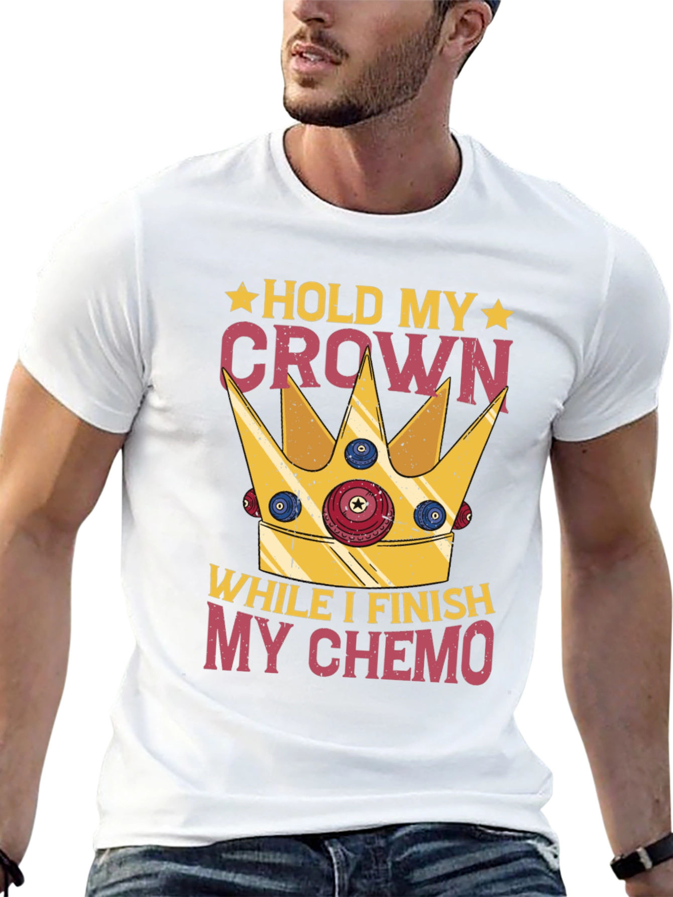 Black Hold My Crown Chemo T-Shirt view 13