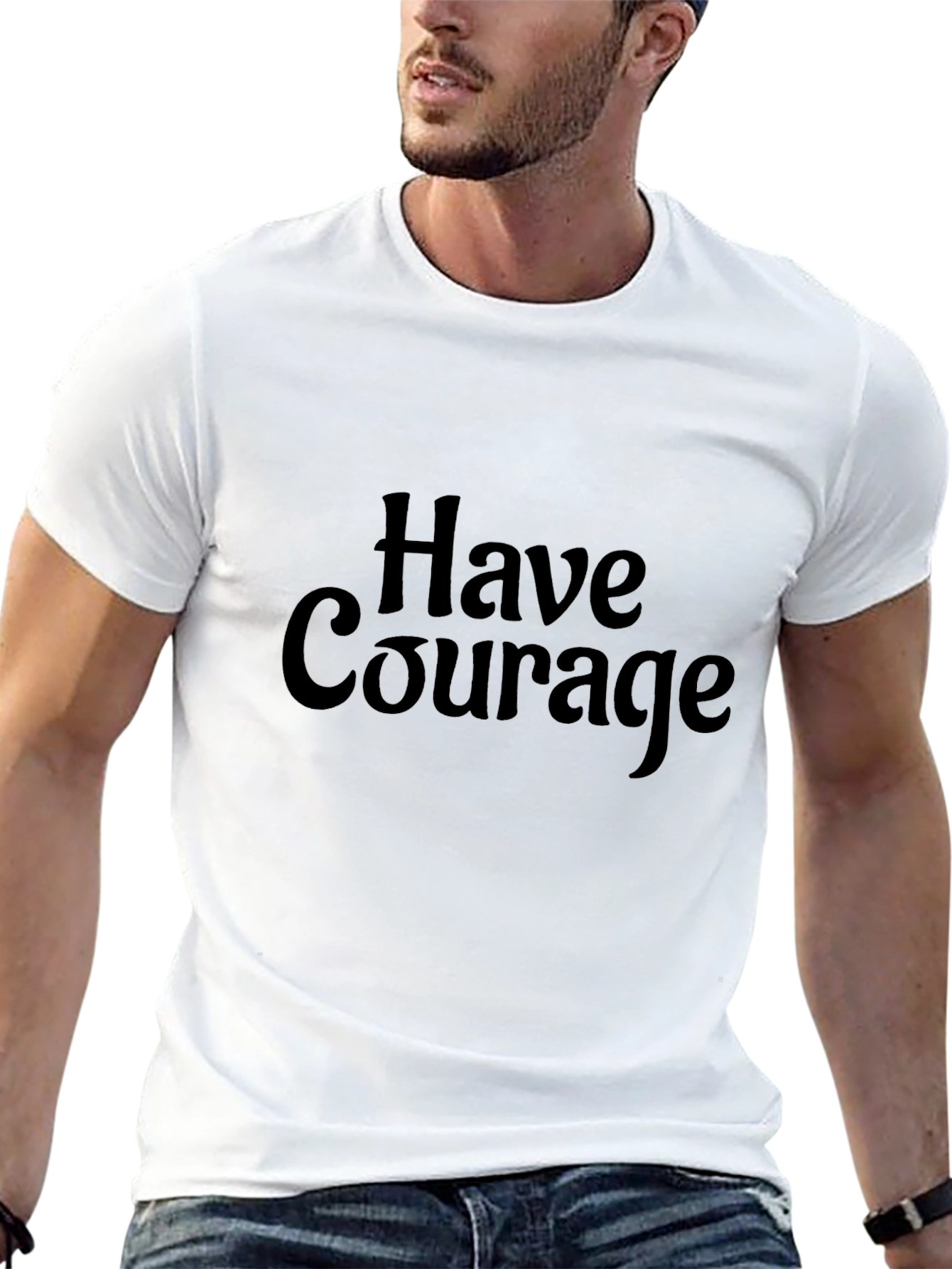 Black Have Courage Black T-Shirt view 13