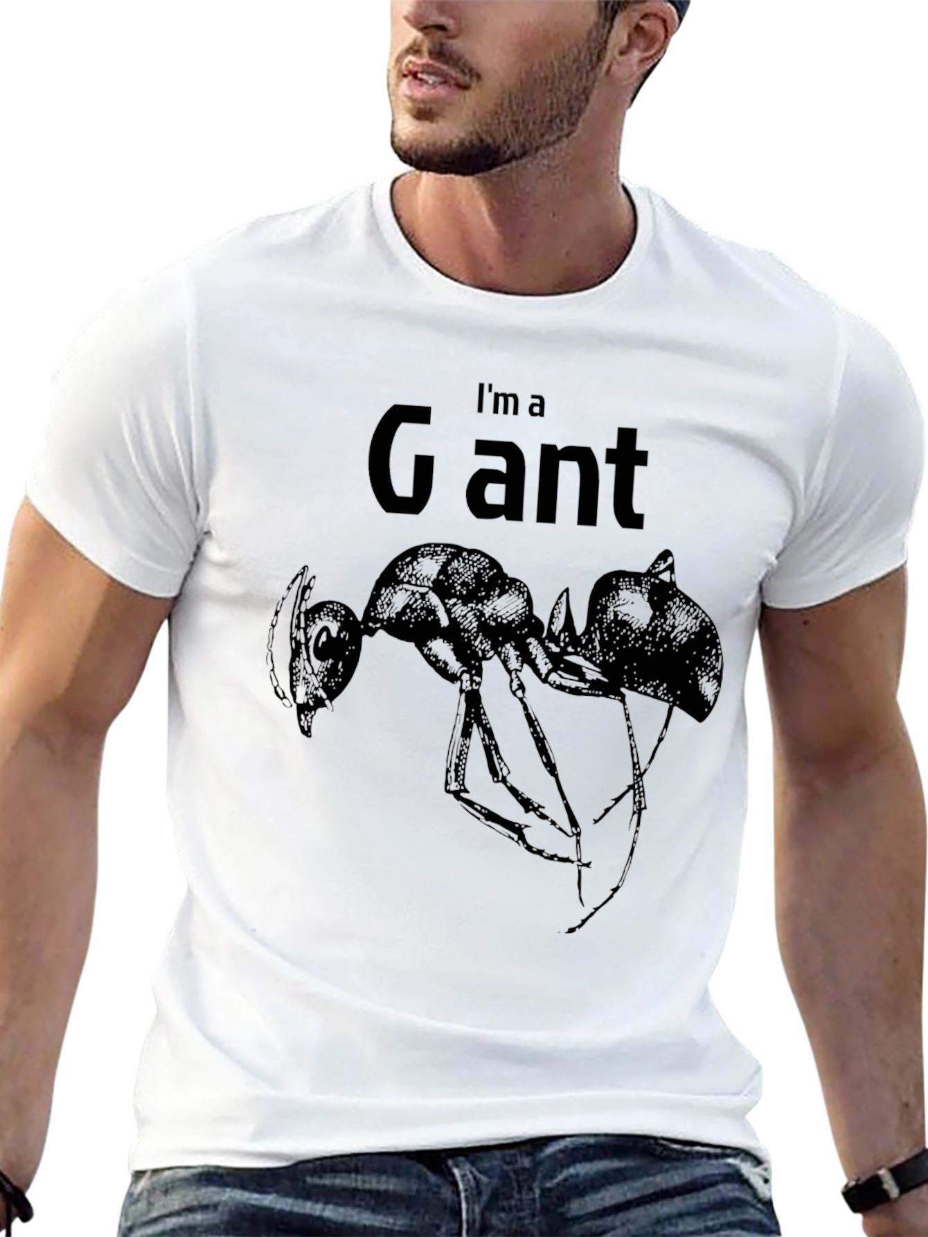 Black I'm a Giant Ant T-Shirt - Novelty Graphic Tee view 13