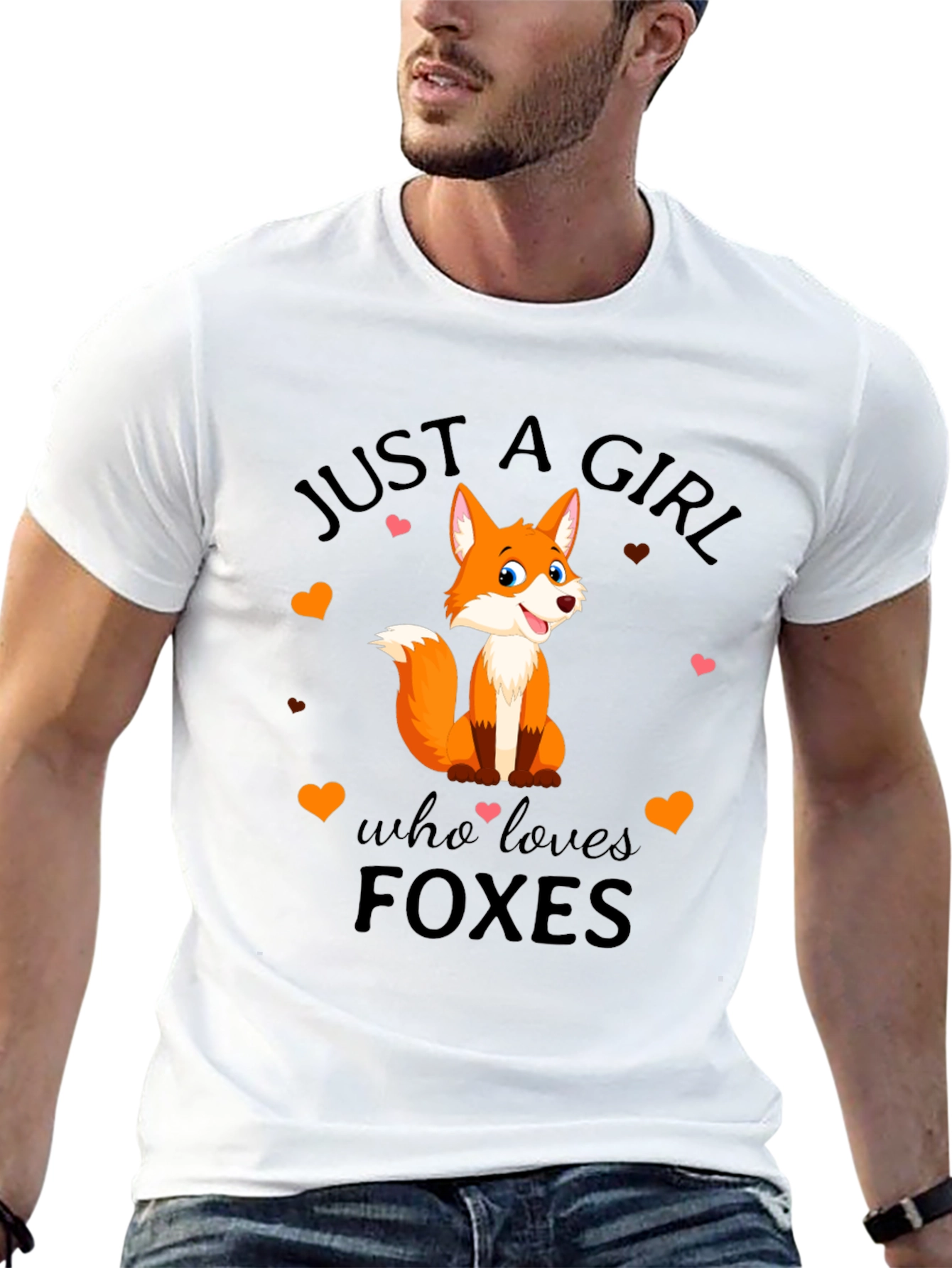 Black Just A Girl Who Loves Foxes T-Shirt view 13