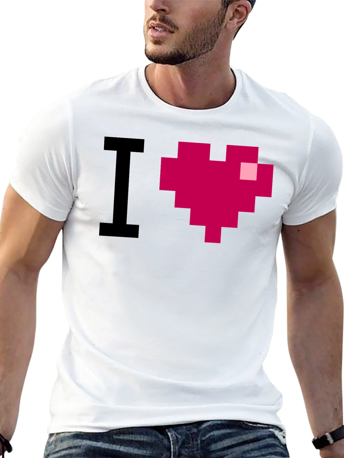 Black I Heart Pixel Art Graphic Tee view 13
