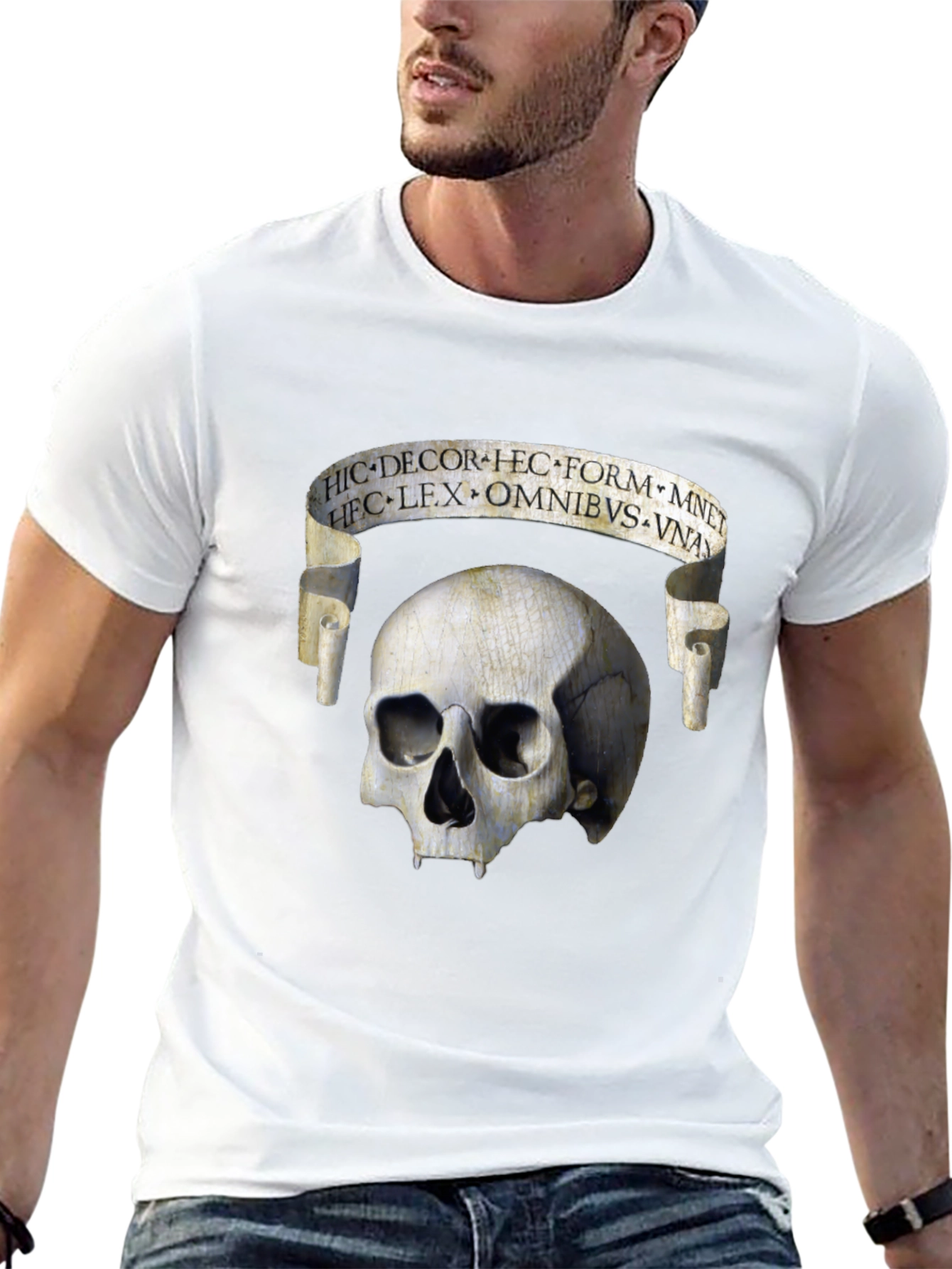 Black Skull & Scroll Graphic Tee - Memento Mori Fashion view 13