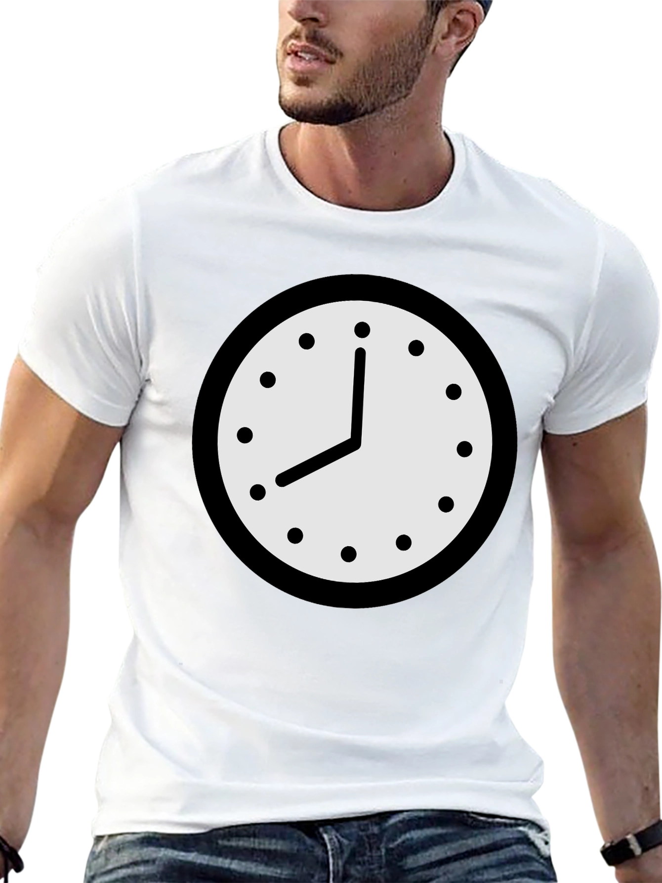 Black Clock Graphic T-Shirt - Classic Timepiece Design view 13