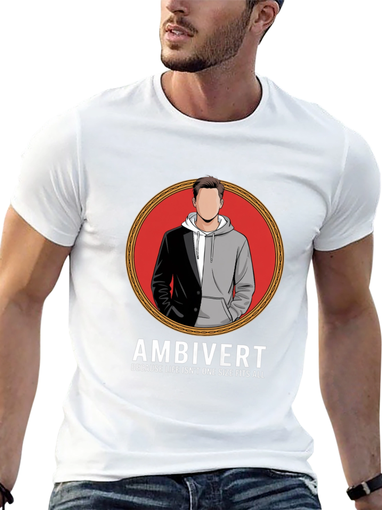 Black Ambivert T-Shirt - Because Life Isn't One Size Fits All view 13