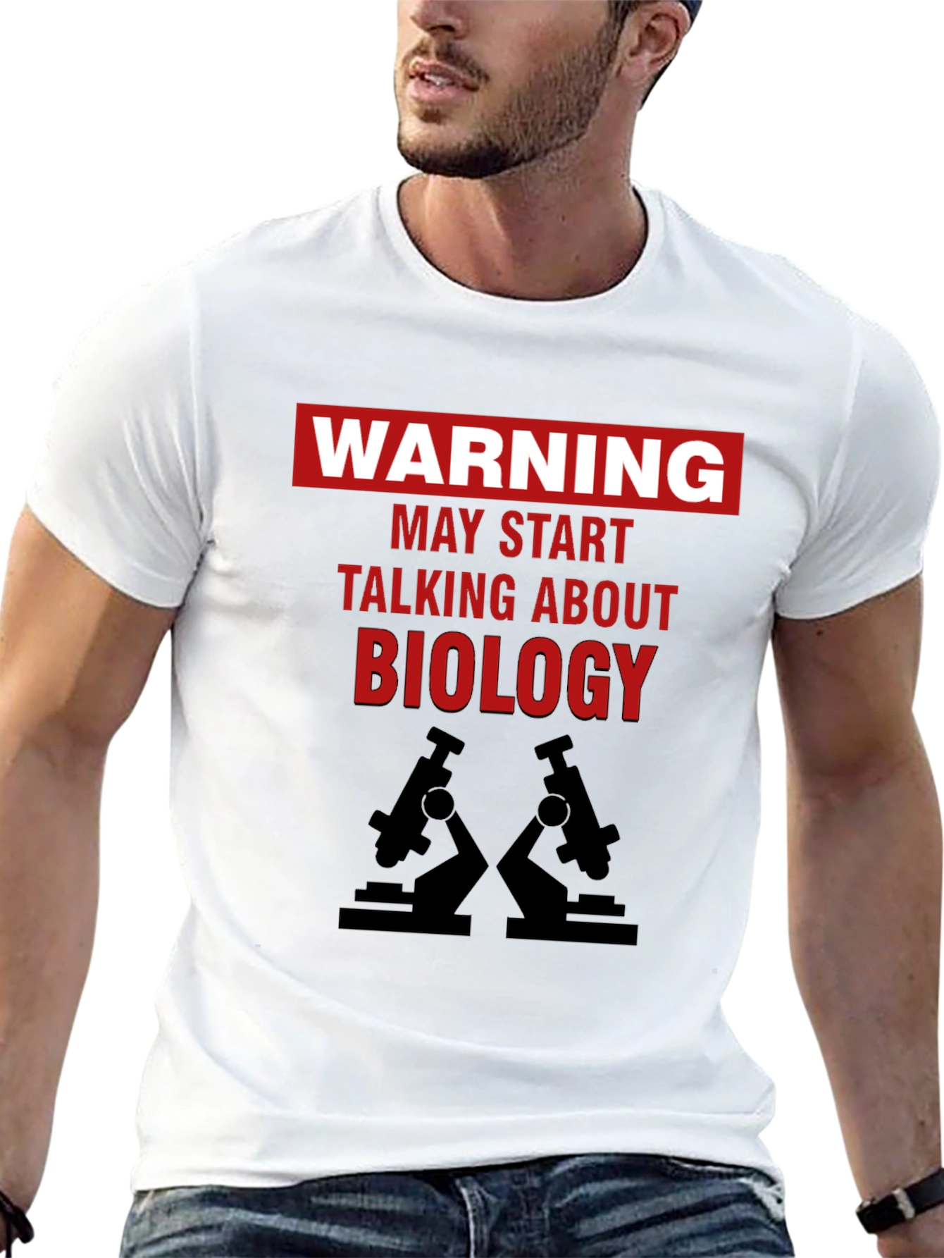 Black Warning Biology T-Shirt - Funny Science Tee view 13