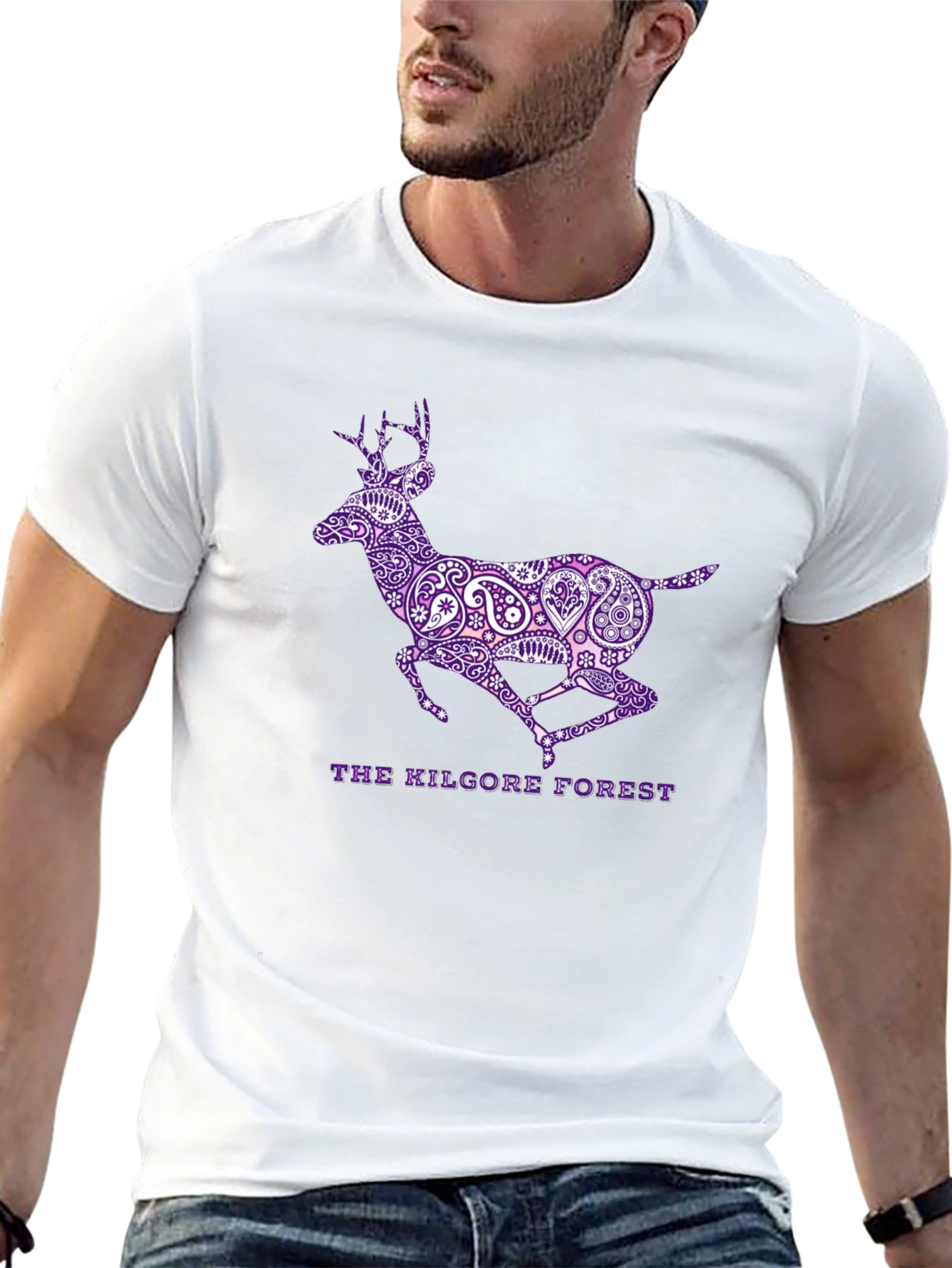 Black The Kilgore Forest Deer Graphic T-Shirt view 13
