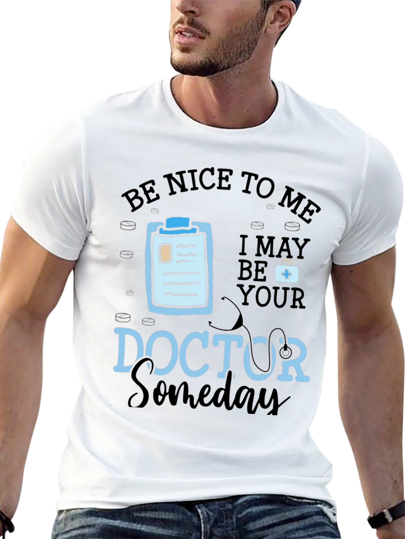Black Be Nice To Me, Doctor Someday Graphic T-Shirt view 13