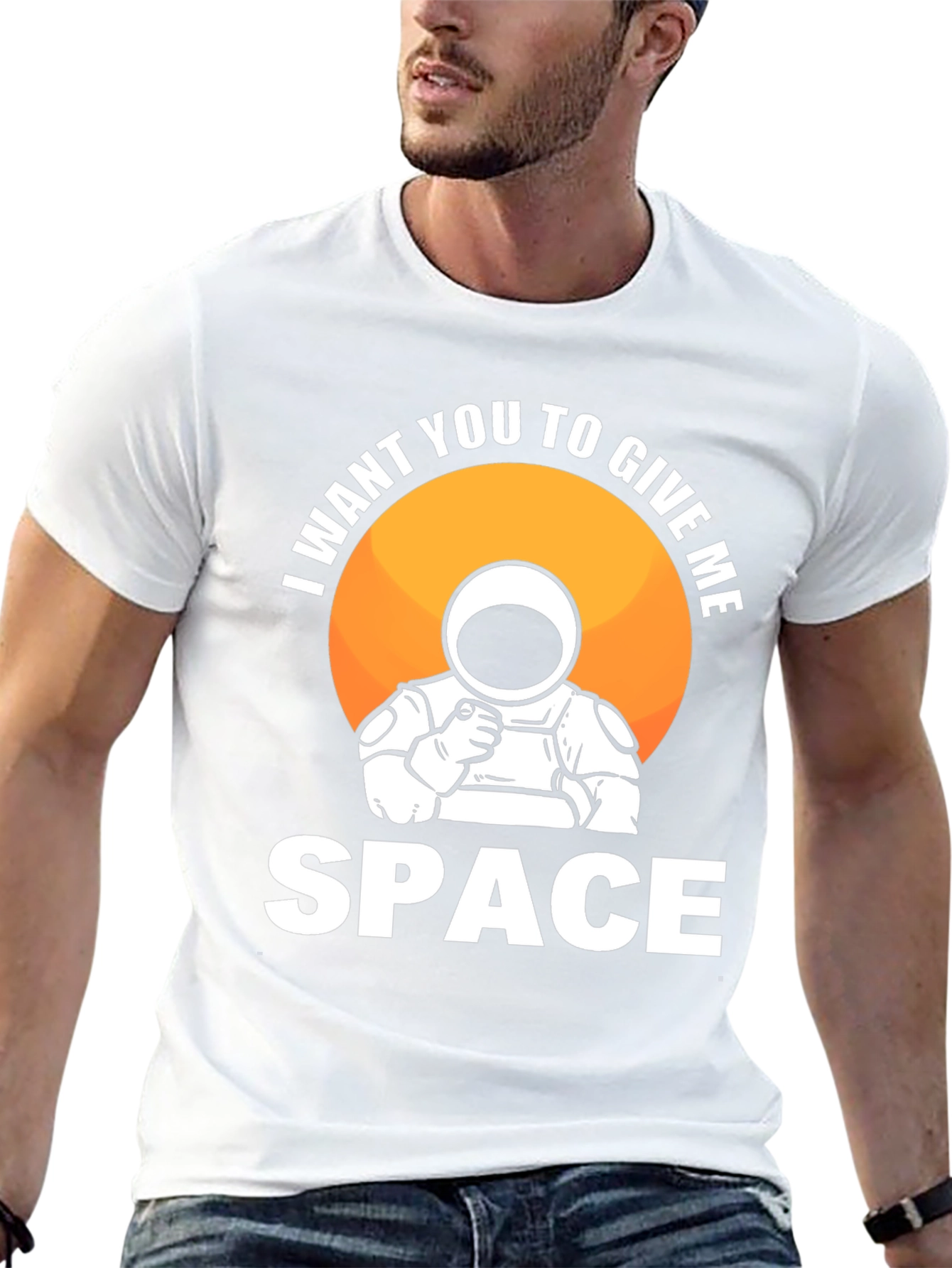 Black Give Me Space Astronaut Graphic Tee view 13