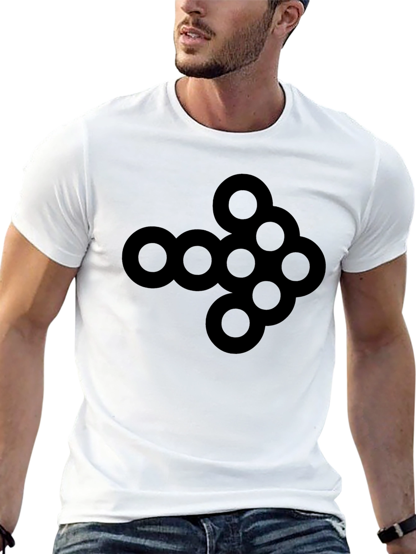 Black Abstract Arrow Graphic Tee - Black Cotton view 13