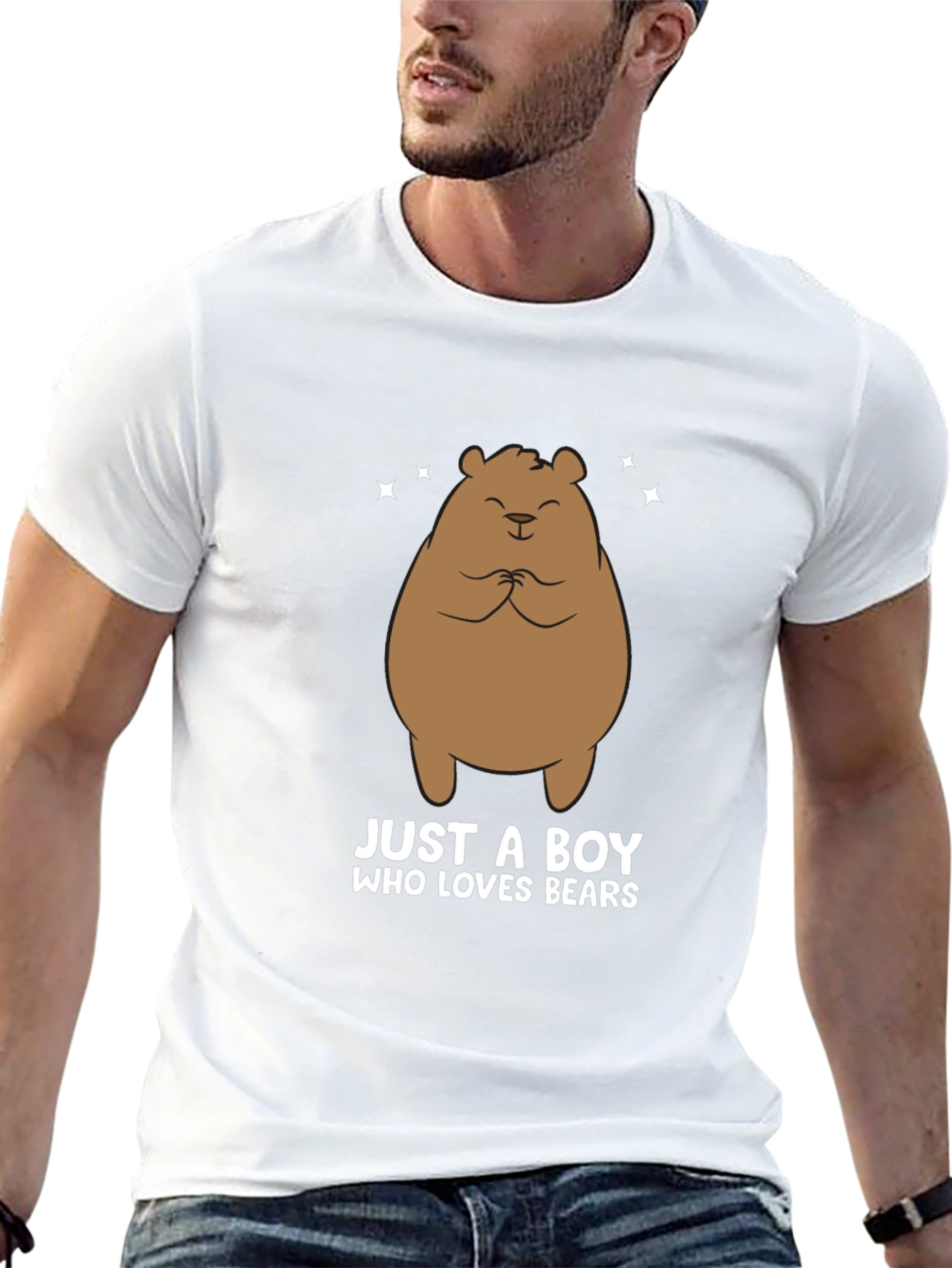 Black Just A Boy Who Loves Bears T-Shirt view 13