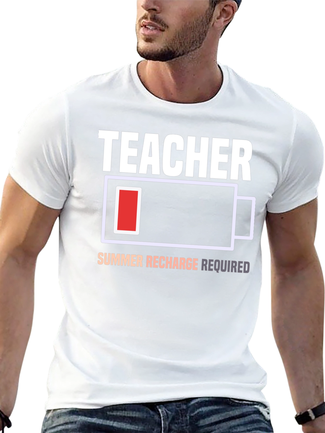 Black Teacher Summer Recharge Required T-Shirt view 13