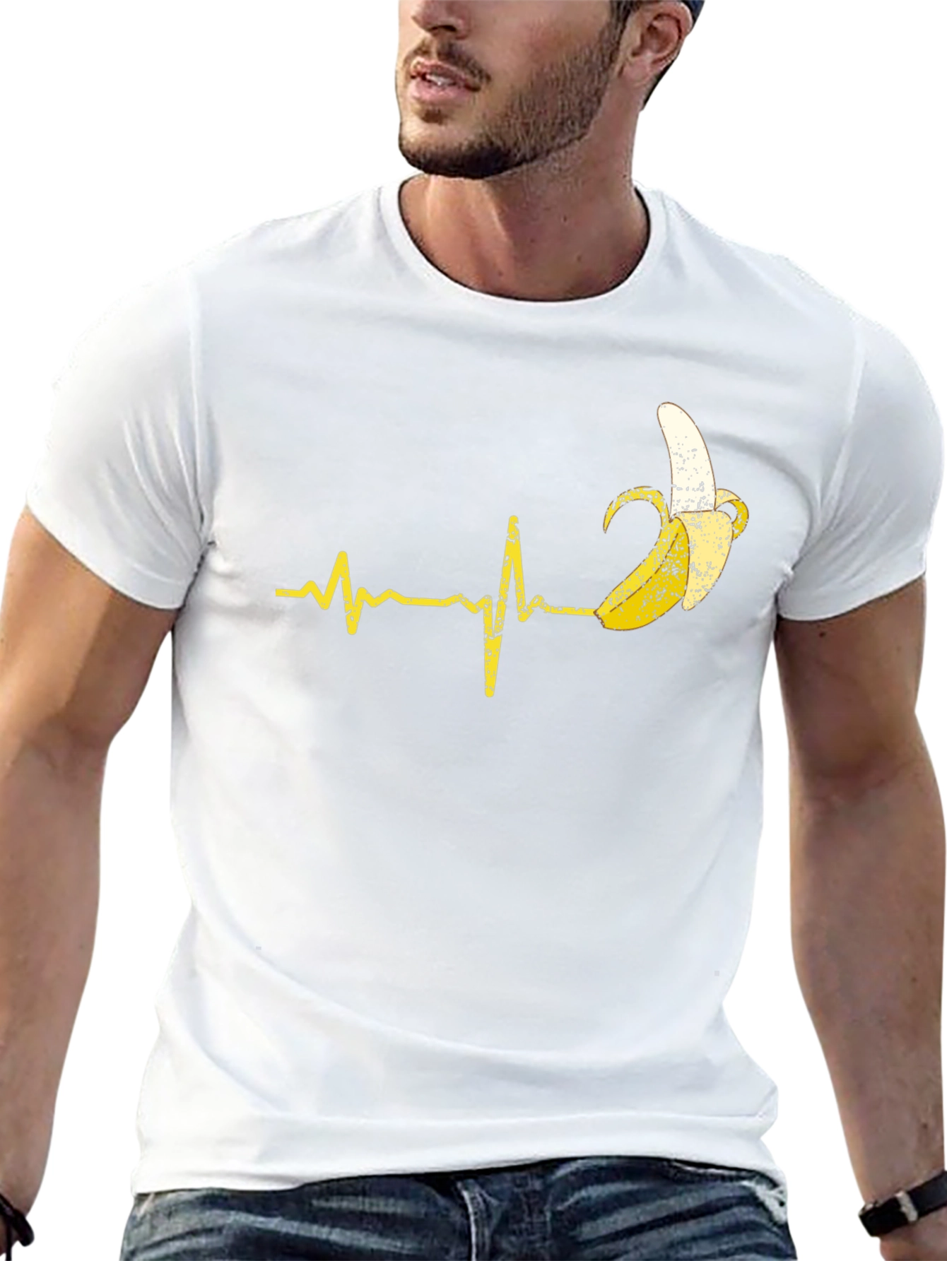 Black Banana Heartbeat T-Shirt - Quirky Graphic Tee view 13