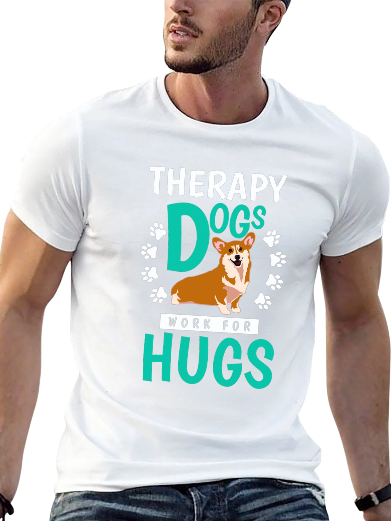 Therapy Dogs Work for Hugs T-Shirt - Unisex - 13